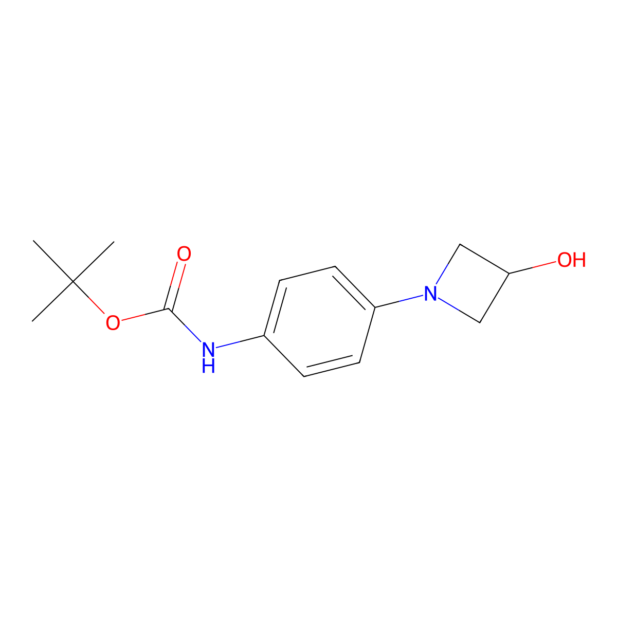 tert-butylN-[4-(3-hydroxyazetidin-1-yl)phenyl]carbamate molecular structure, CAS 2757904-48-4