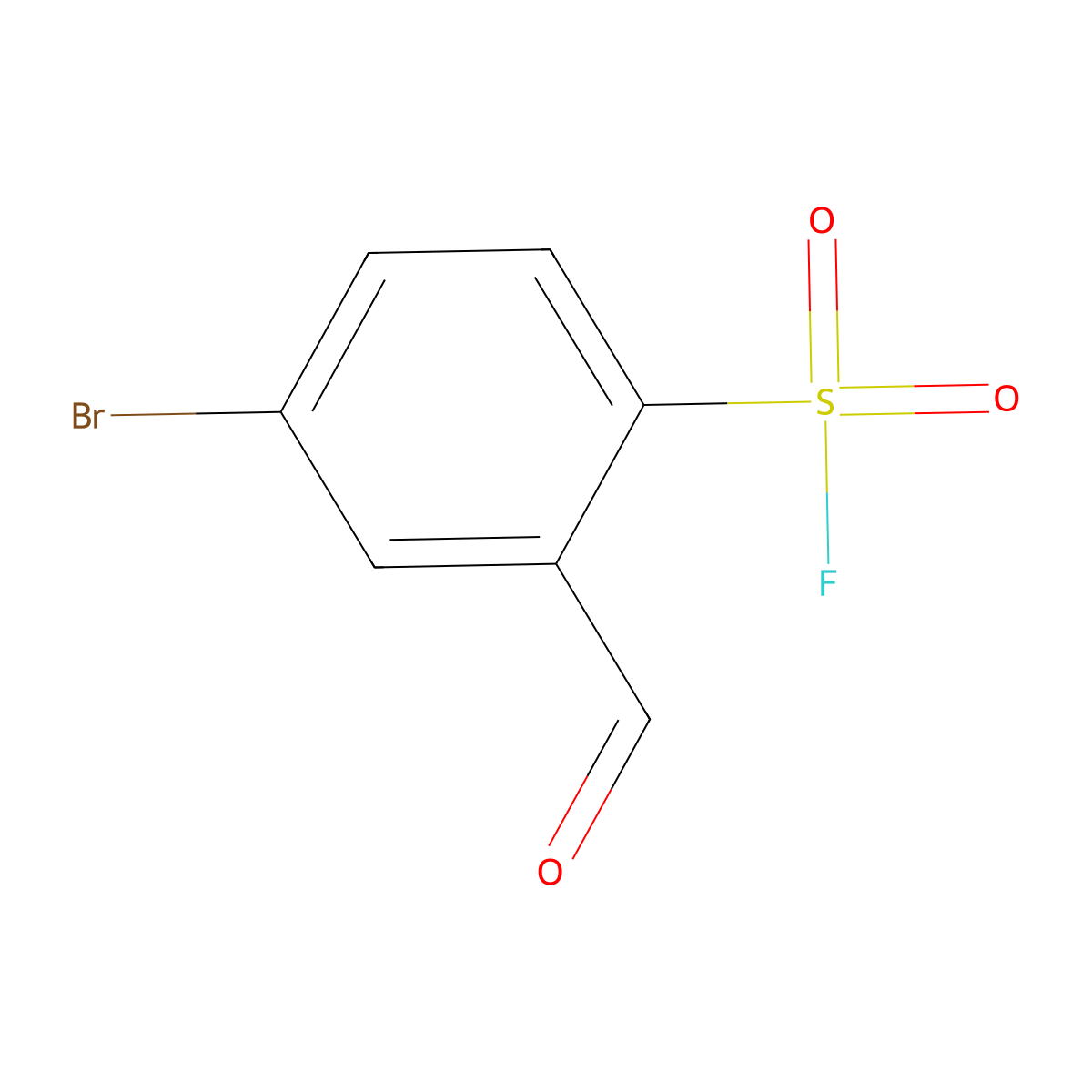 4-Bromo-2-formylbenzene-1-sulfonyl fluoride molecular structure, CAS 2757904-55-3