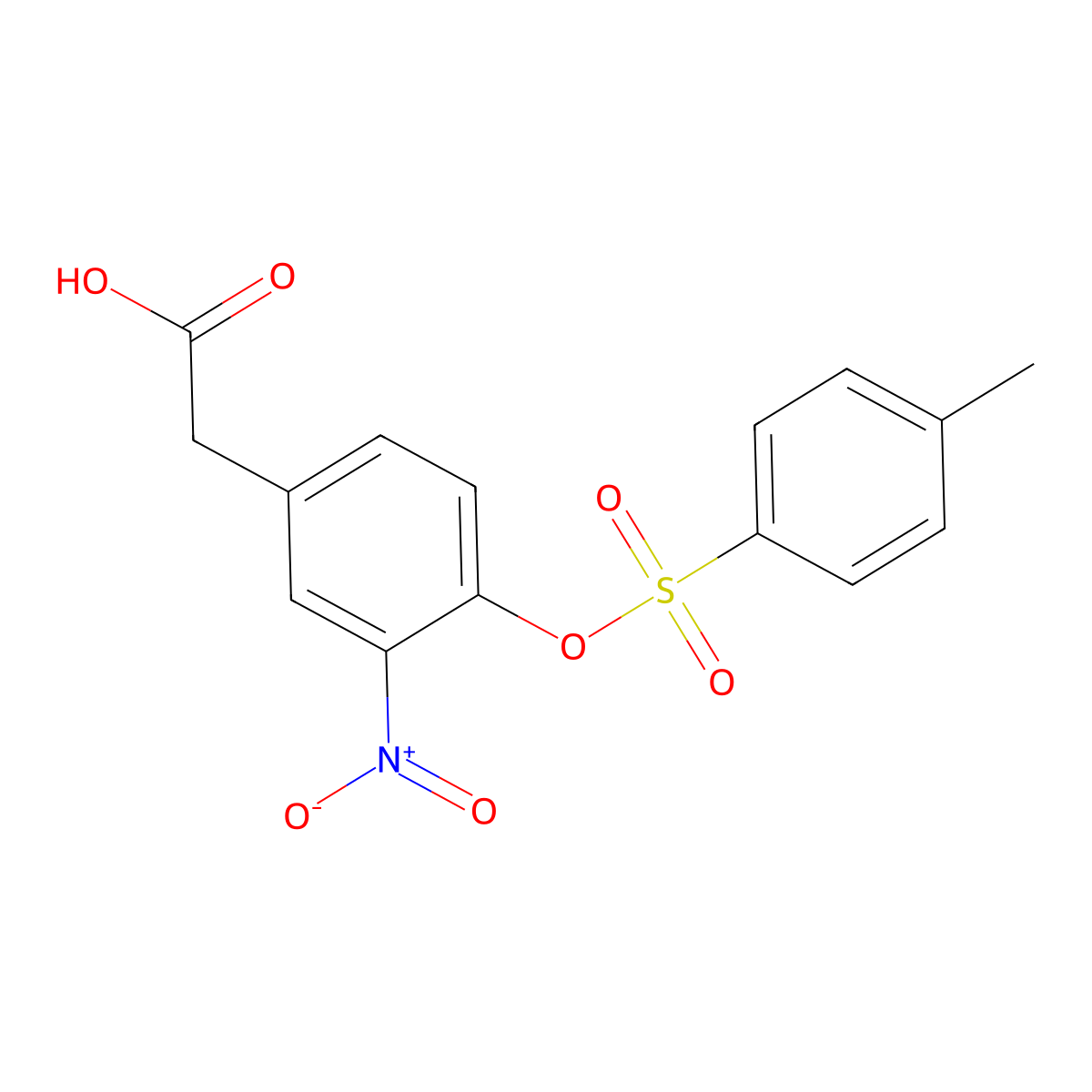2-{4-[(4-Methylbenzenesulfonyl)oxy]-3-nitrophenyl}acetic acid molecular structure, CAS 2757904-63-3