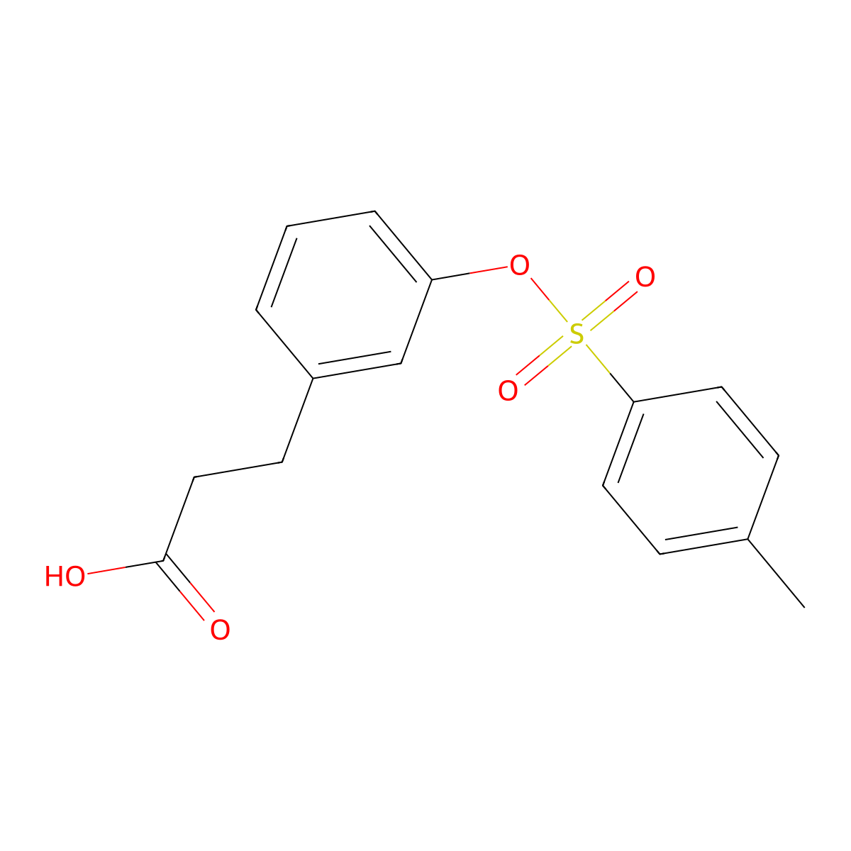 3-{3-[(4-Methylbenzenesulfonyl)oxy]phenyl}propanoic acid molecular structure, CAS 2757904-65-5