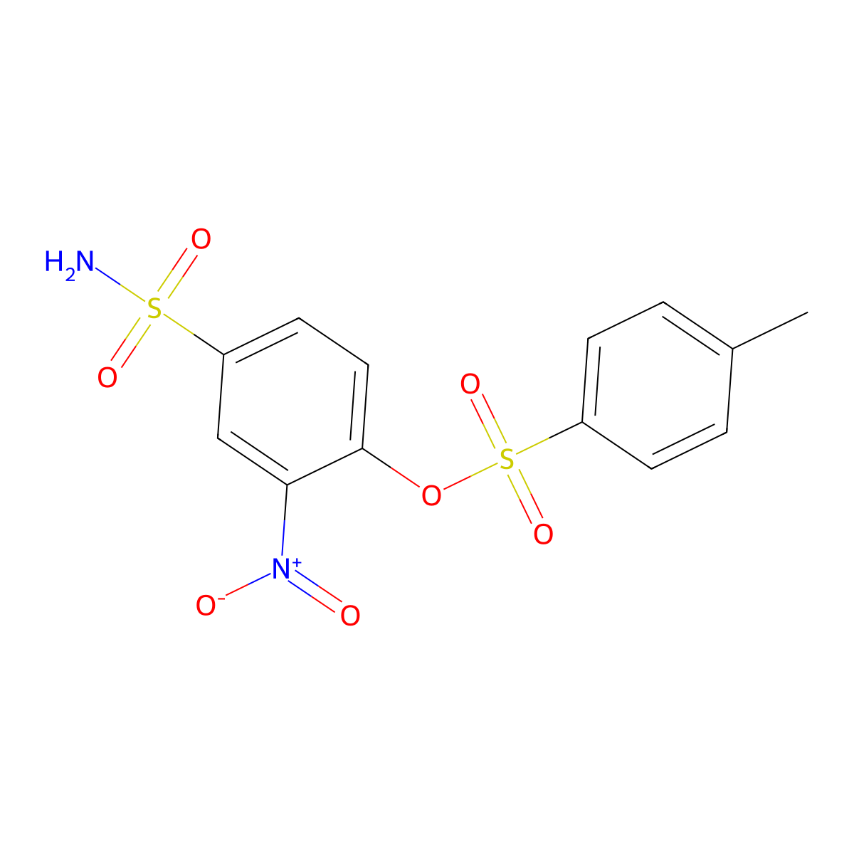 2-Nitro-4-sulfamoylphenyl 4-methylbenzene-1-sulfonate molecular structure, CAS 2757904-70-2