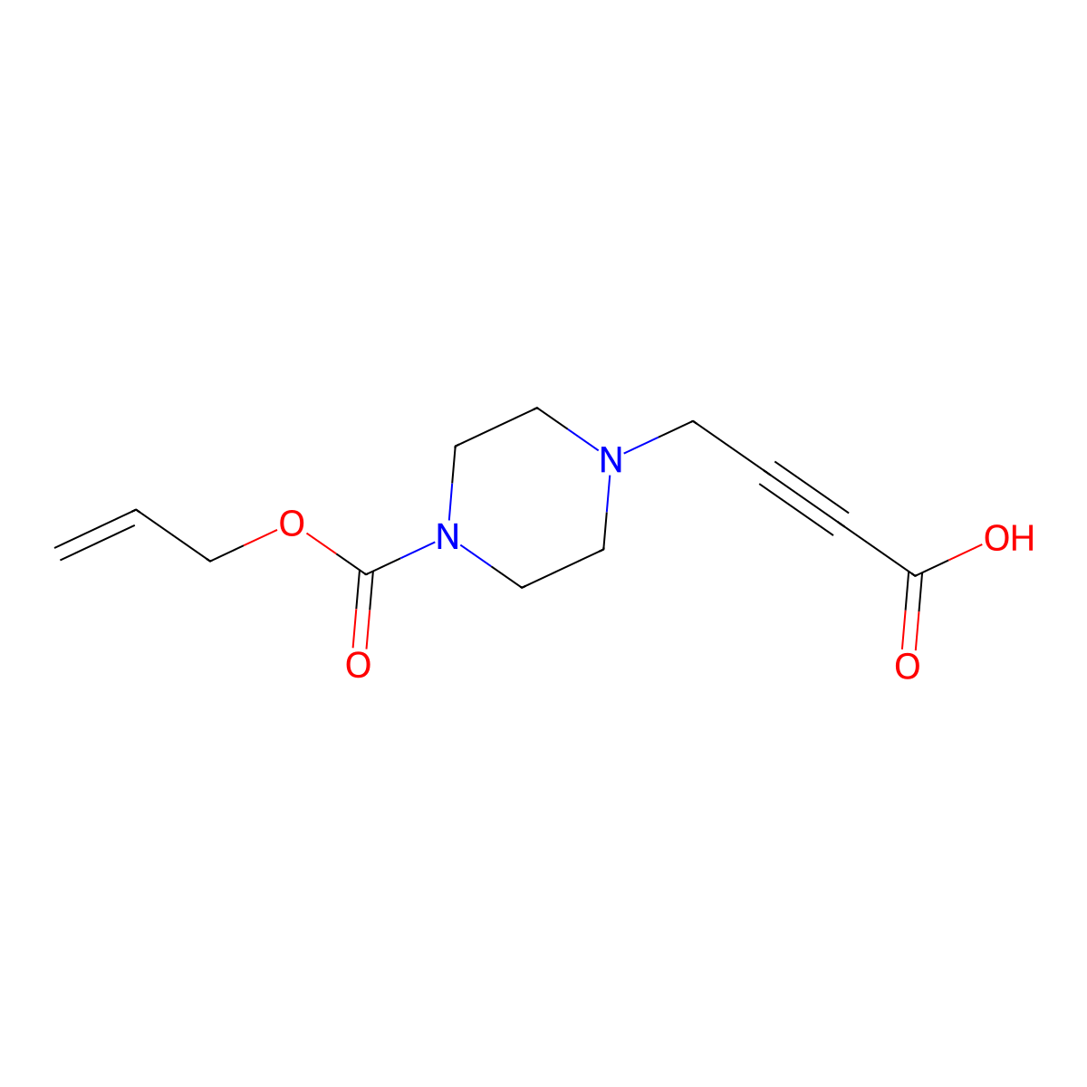 4-{4-[(Prop-2-en-1-yloxy)carbonyl]piperazin-1-yl}but-2-ynoic acid molecular structure, CAS 2757904-87-1