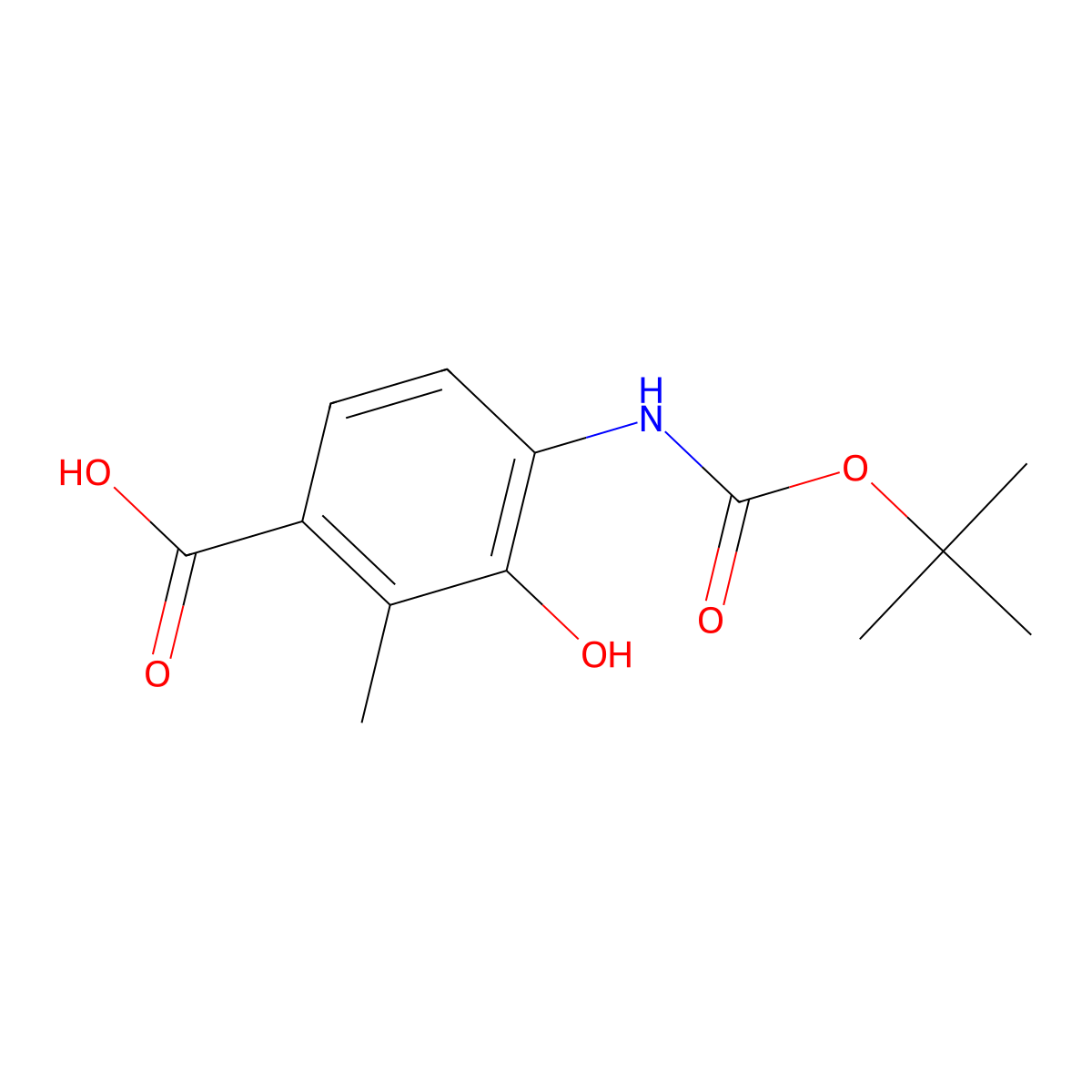 4-{[(Tert-butoxy)carbonyl]amino}-3-hydroxy-2-methylbenzoic acid molecular structure, CAS 2757904-94-0