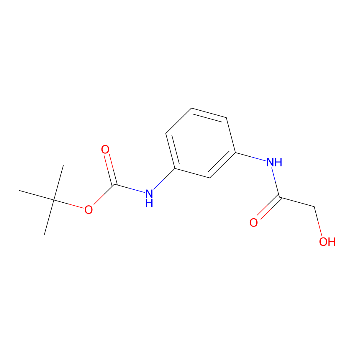 tert-butyl N-[3-(2-hydroxyacetamido)phenyl]carbamate molecular structure, CAS 2757904-96-2