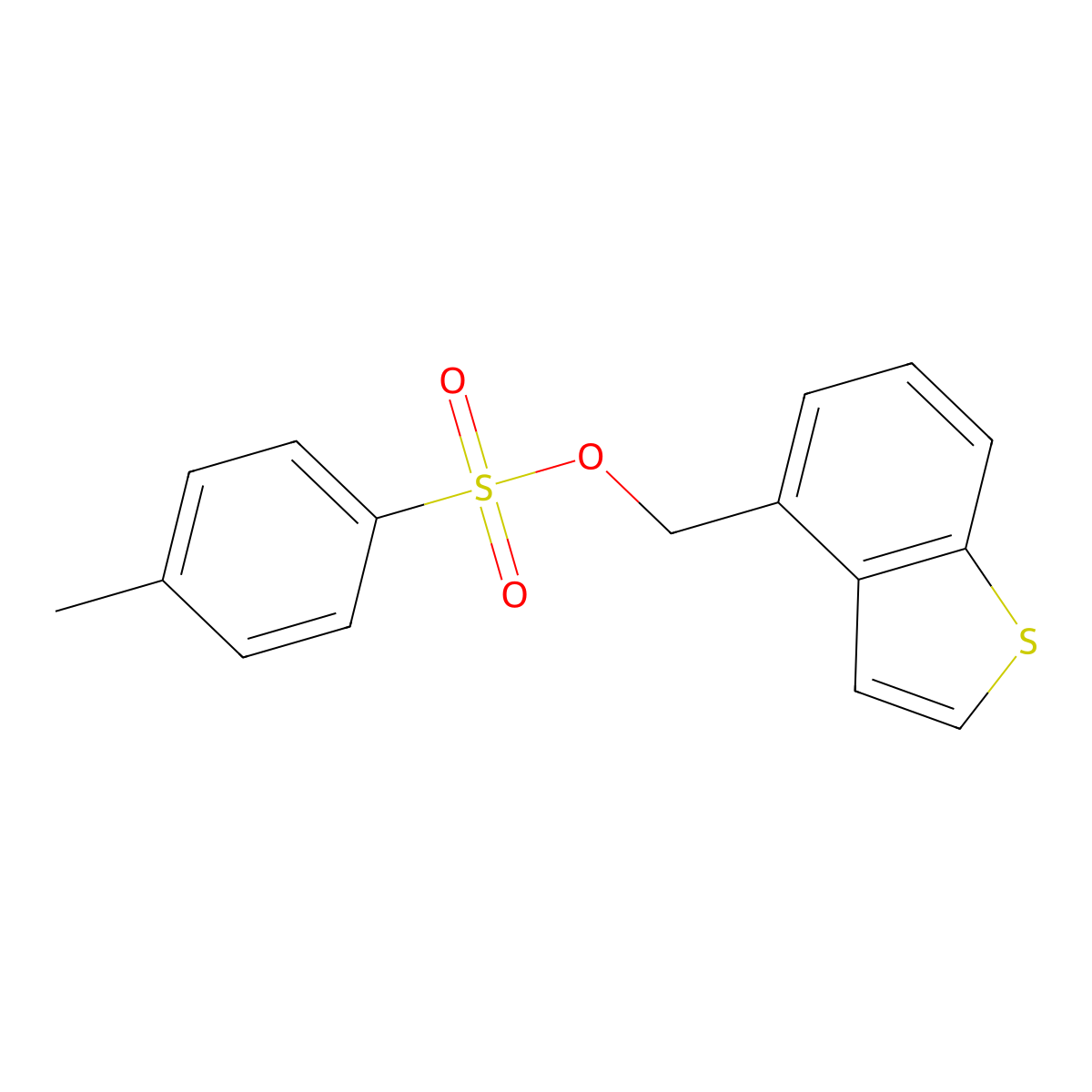 (1-Benzothiophen-4-yl)methyl 4-methylbenzene-1-sulfonate molecular structure, CAS 2757905-08-9