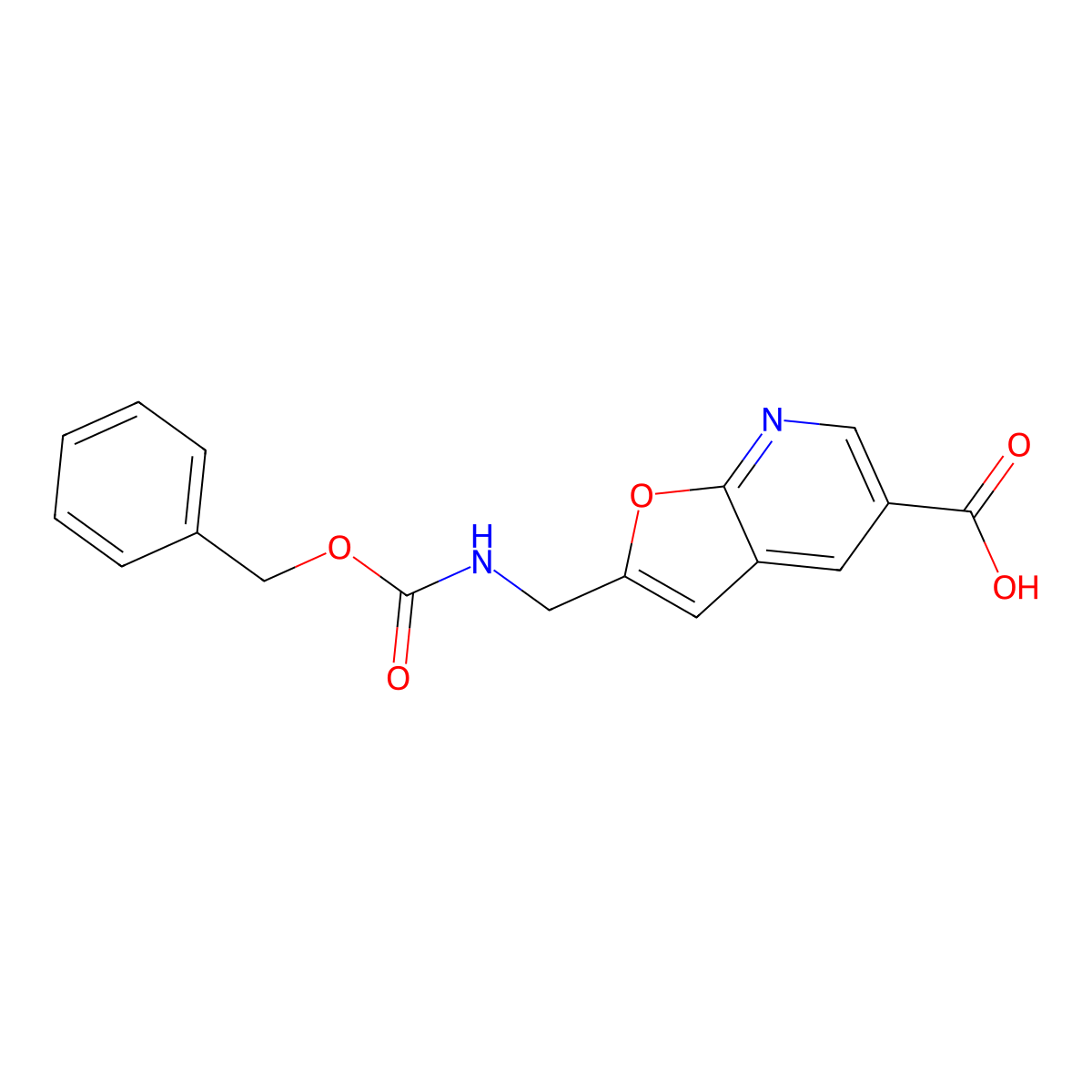 2-({[(Benzyloxy)carbonyl]amino}methyl)furo[2,3-b]pyridine-5-carboxylic acid molecular structure, CAS 2757905-27-2