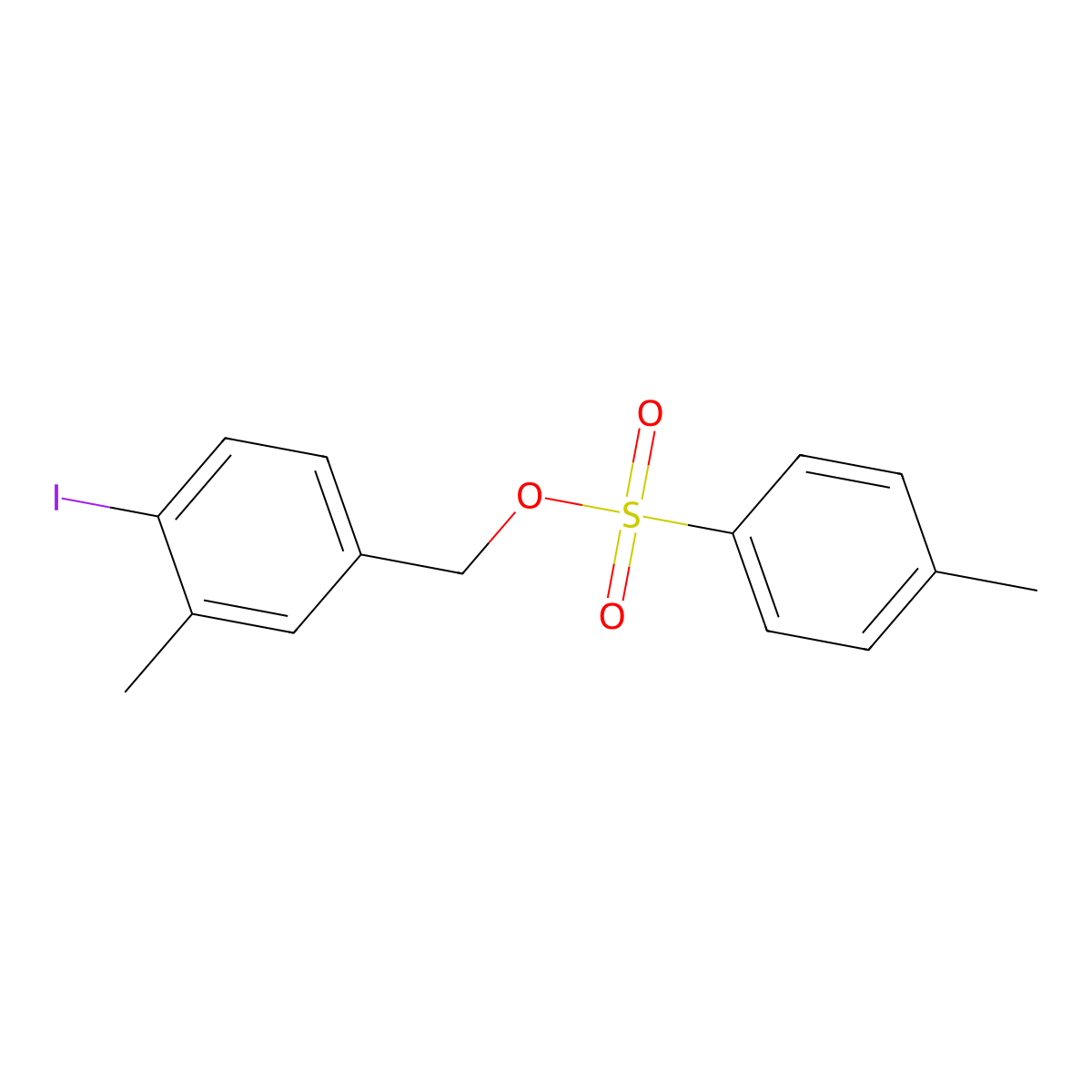 (4-Iodo-3-methylphenyl)methyl 4-methylbenzene-1-sulfonate molecular structure, CAS 2757905-28-3