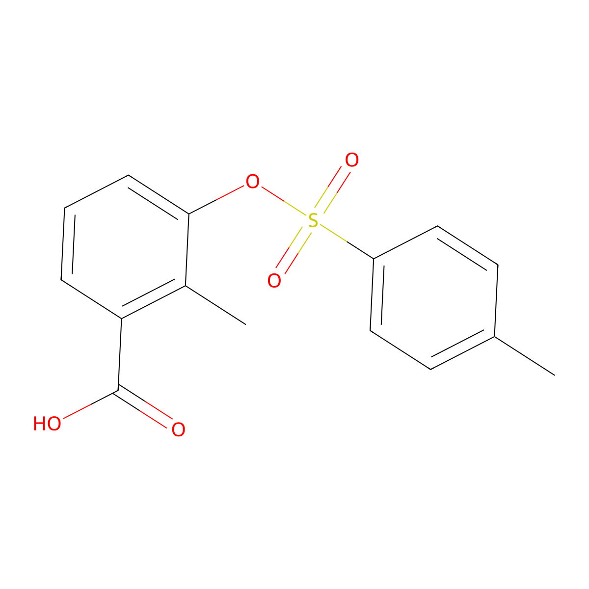 2-Methyl-3-[(4-methylbenzenesulfonyl)oxy]benzoic acid molecular structure, CAS 2757905-33-0