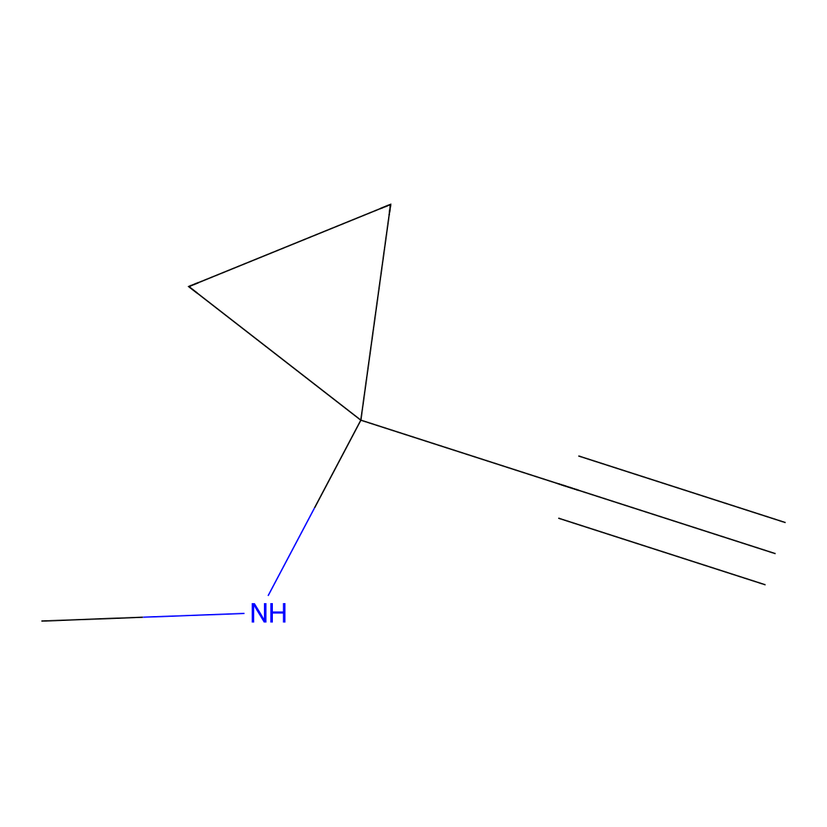 1-ethynyl-N-methylcyclopropan-1-amine molecular structure, CAS 2757905-36-3