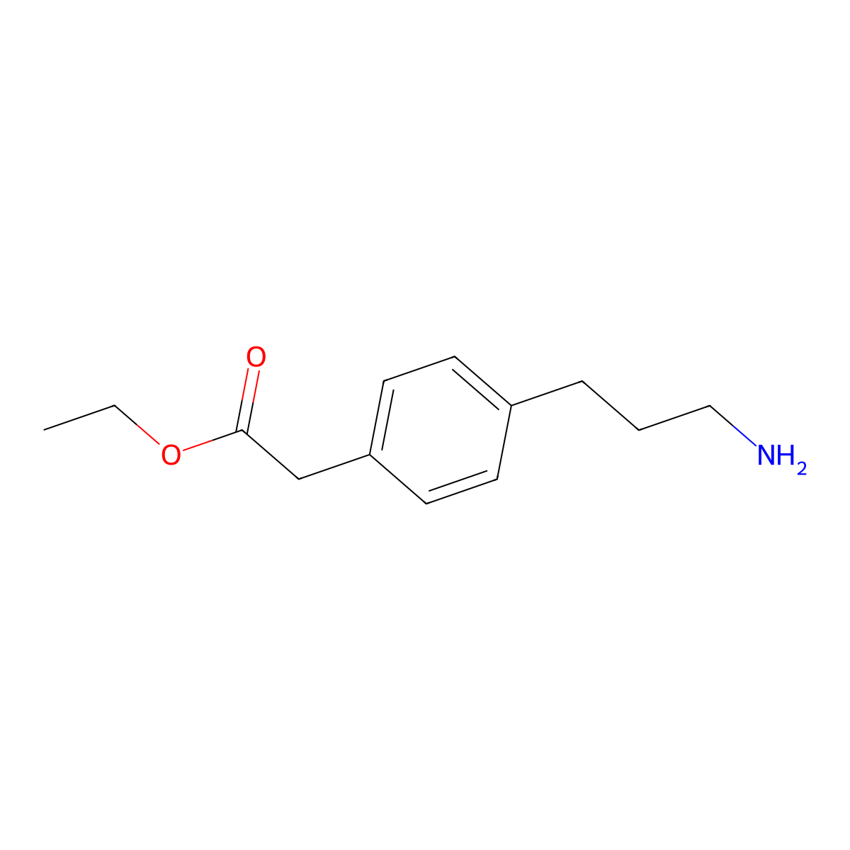 Ethyl 2-[4-(3-aminopropyl)phenyl]acetate molecular structure, CAS 2757905-43-2