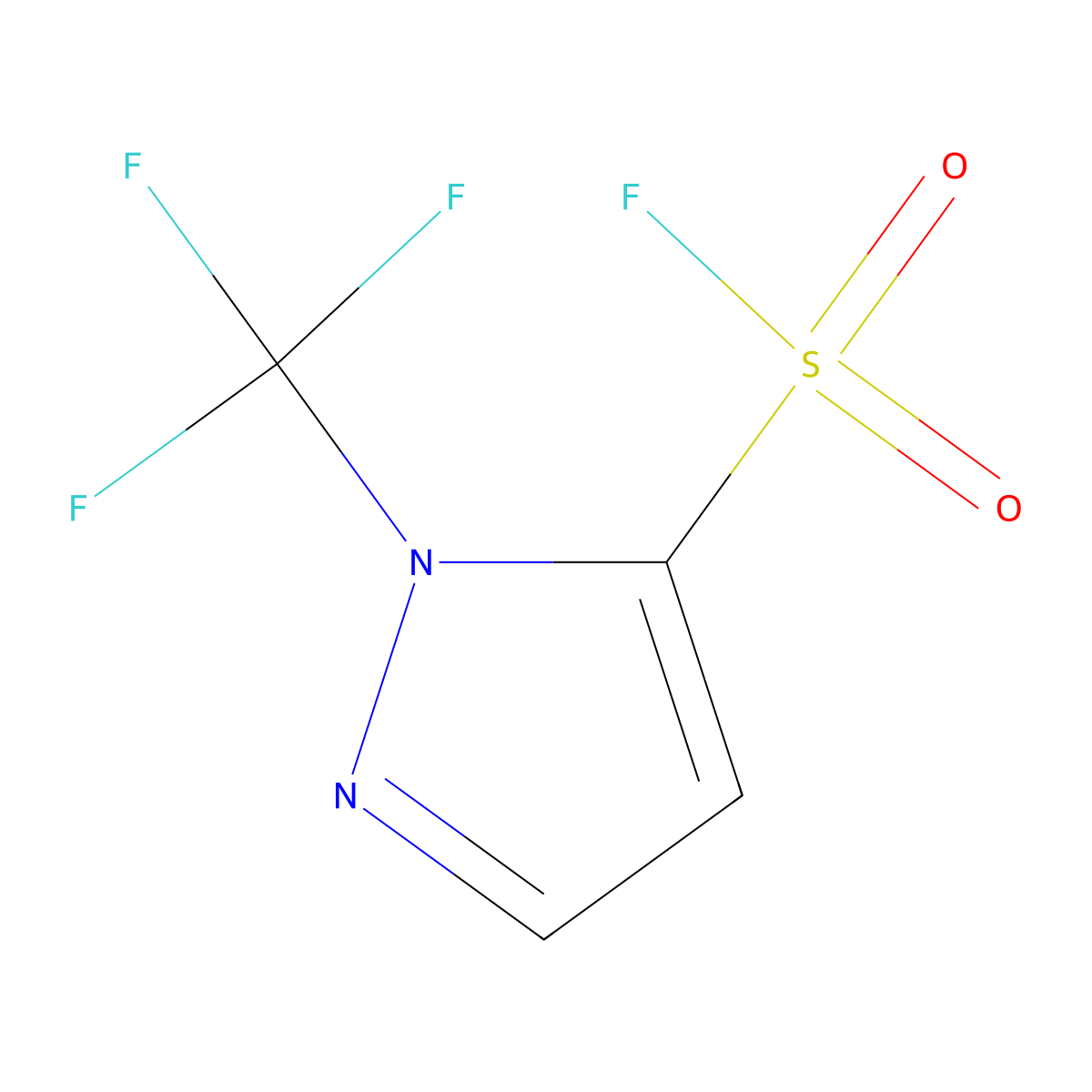 1-(trifluoromethyl)-1H-pyrazole-5-sulfonyl fluoride molecular structure, CAS 2757905-45-4