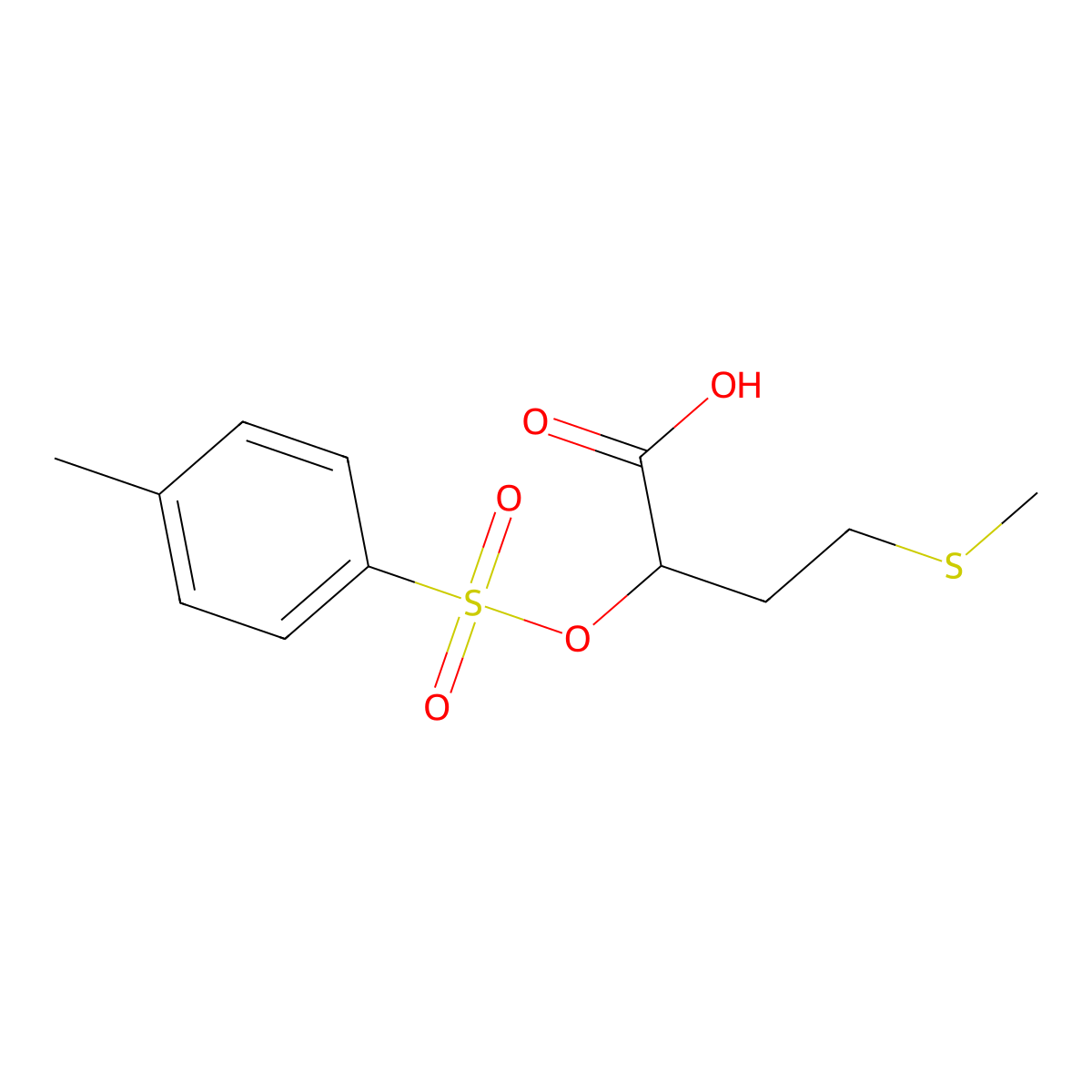 2-[(4-Methylbenzenesulfonyl)oxy]-4-(methylsulfanyl)butanoic acid molecular structure, CAS 2757905-46-5