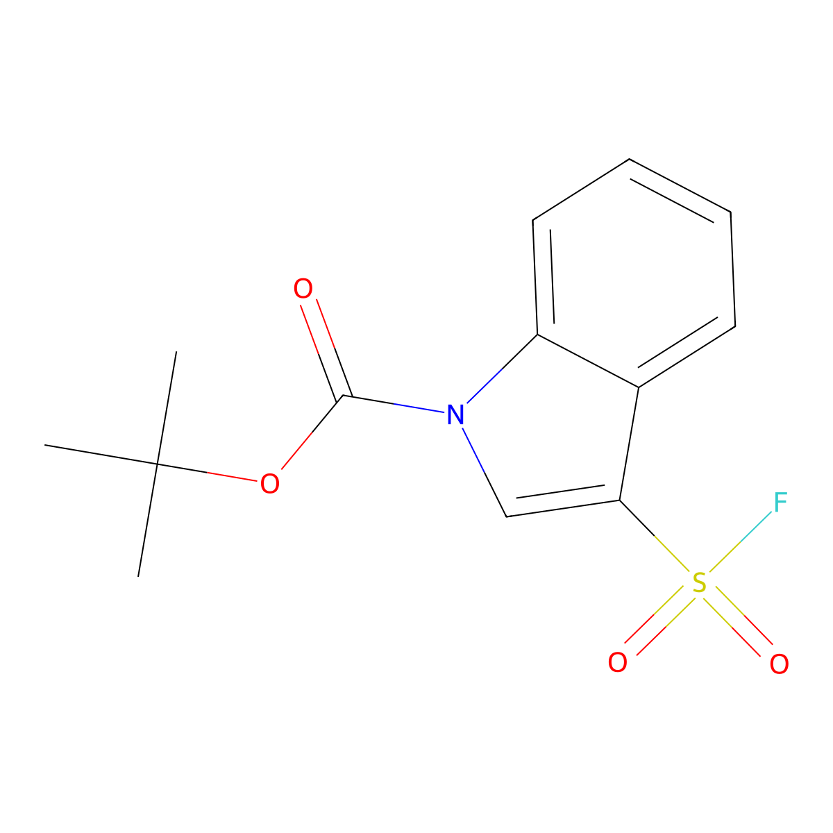 tert-butyl 3-(fluorosulfonyl)-1H-indole-1-carboxylate molecular structure, CAS 2757905-49-8