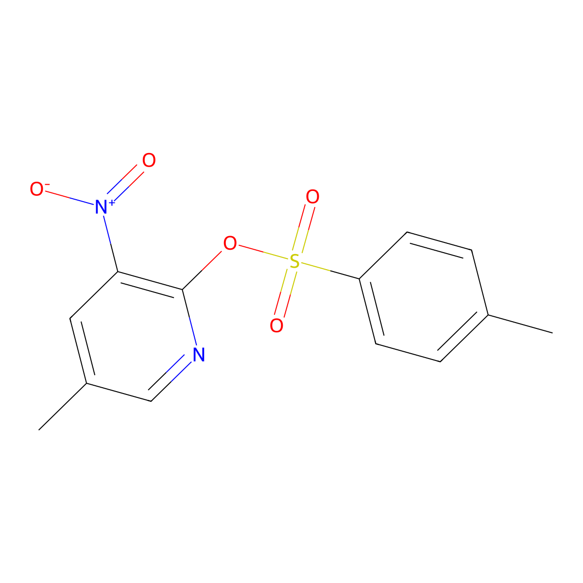 5-Methyl-3-nitropyridin-2-yl 4-methylbenzene-1-sulfonate molecular structure, CAS 2757905-50-1