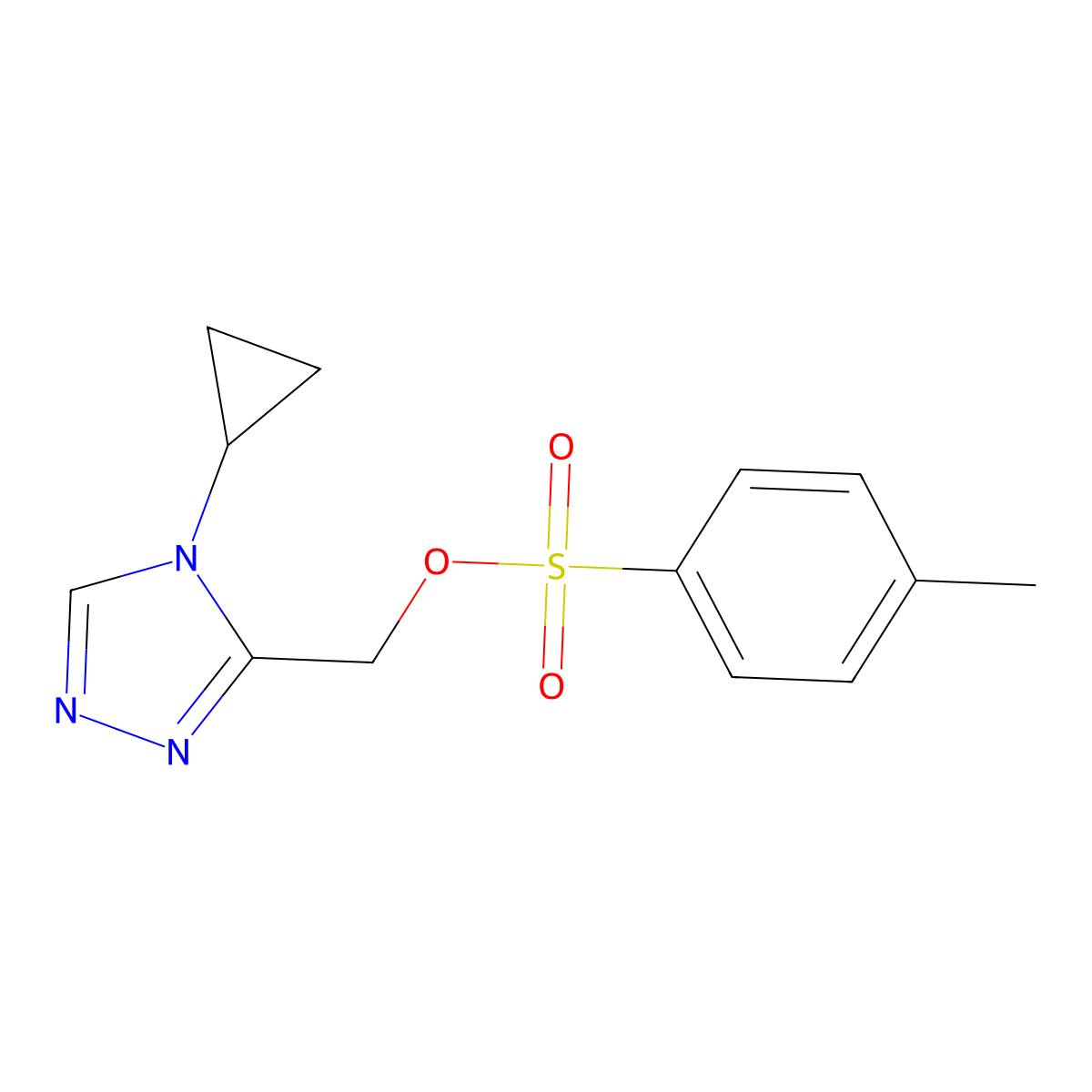 (4-cyclopropyl-4H-1,2,4-triazol-3-yl)methyl 4-methylbenzene-1-sulfonate molecular structure, CAS 2757905-58-9