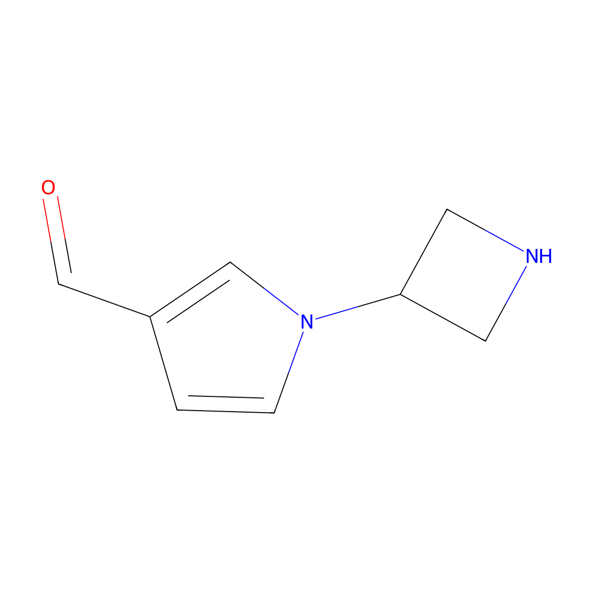 1-(azetidin-3-yl)-1H-pyrrole-3-carbaldehyde molecular structure, CAS 2757905-59-0