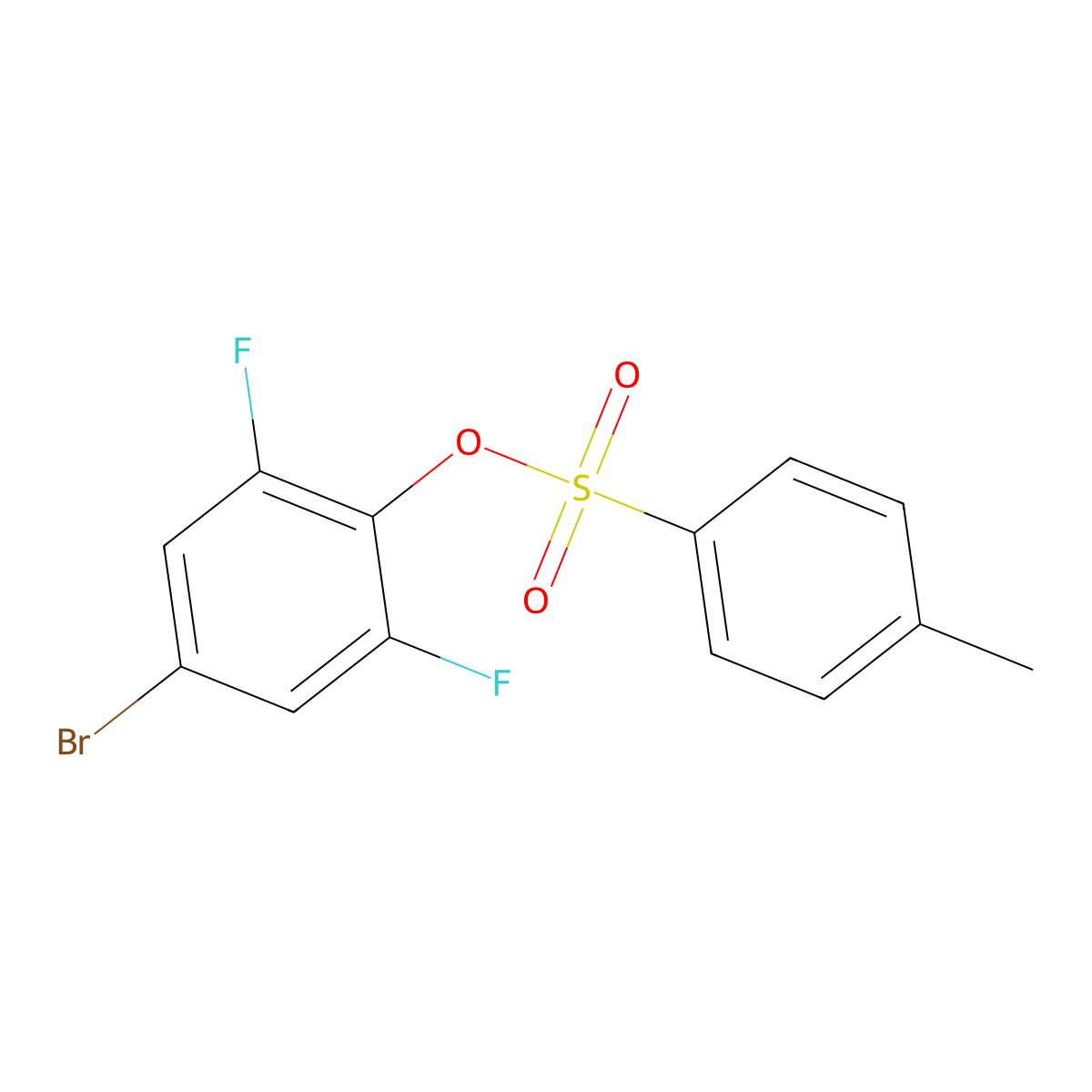 4-Bromo-2,6-difluorophenyl 4-methylbenzene-1-sulfonate molecular structure, CAS 2757905-65-8