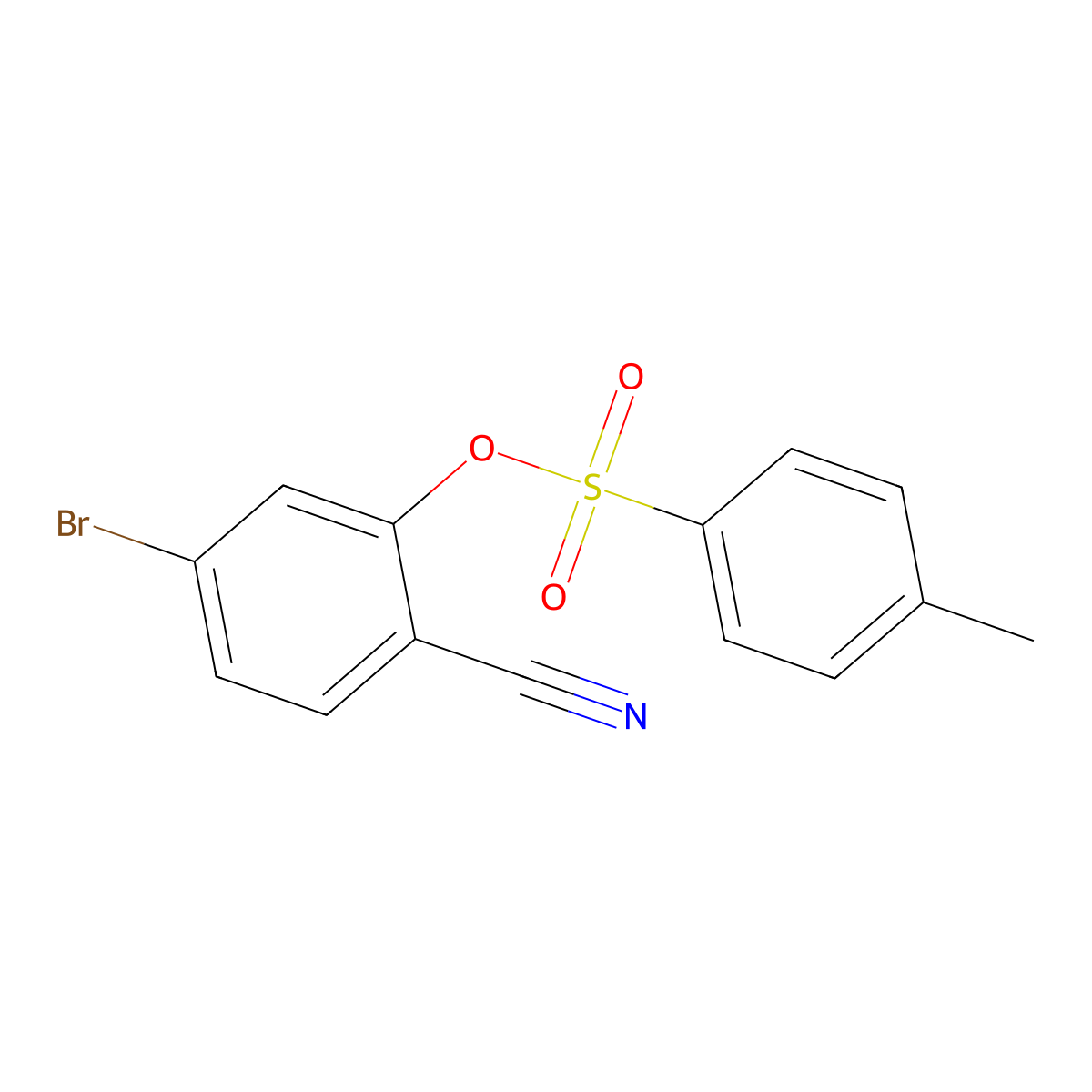 5-Bromo-2-cyanophenyl 4-methylbenzene-1-sulfonate molecular structure, CAS 2757905-68-1