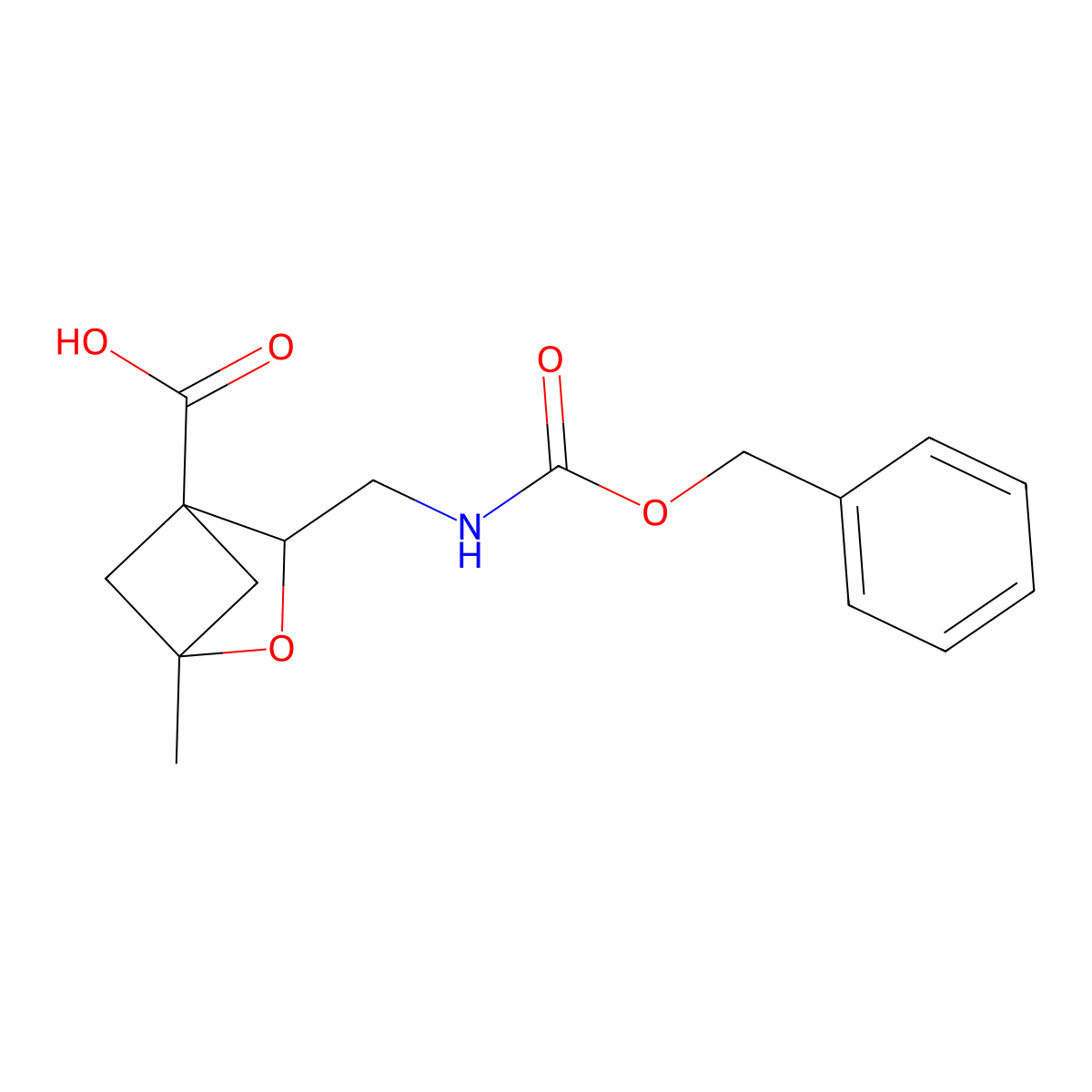 3-({[(Benzyloxy)carbonyl]amino}methyl)-1-methyl-2-oxabicyclo[2.1.1]hexane-4-carboxylic acid molecular structure, CAS 2757905-71-6