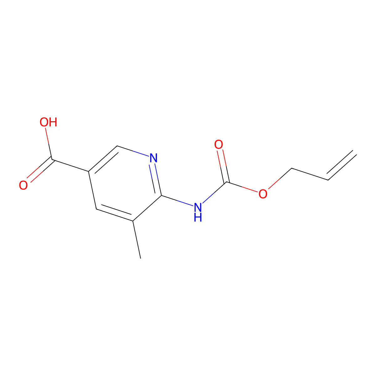 5-Methyl-6-{[(prop-2-en-1-yloxy)carbonyl]amino}pyridine-3-carboxylic acid molecular structure, CAS 2757905-76-1