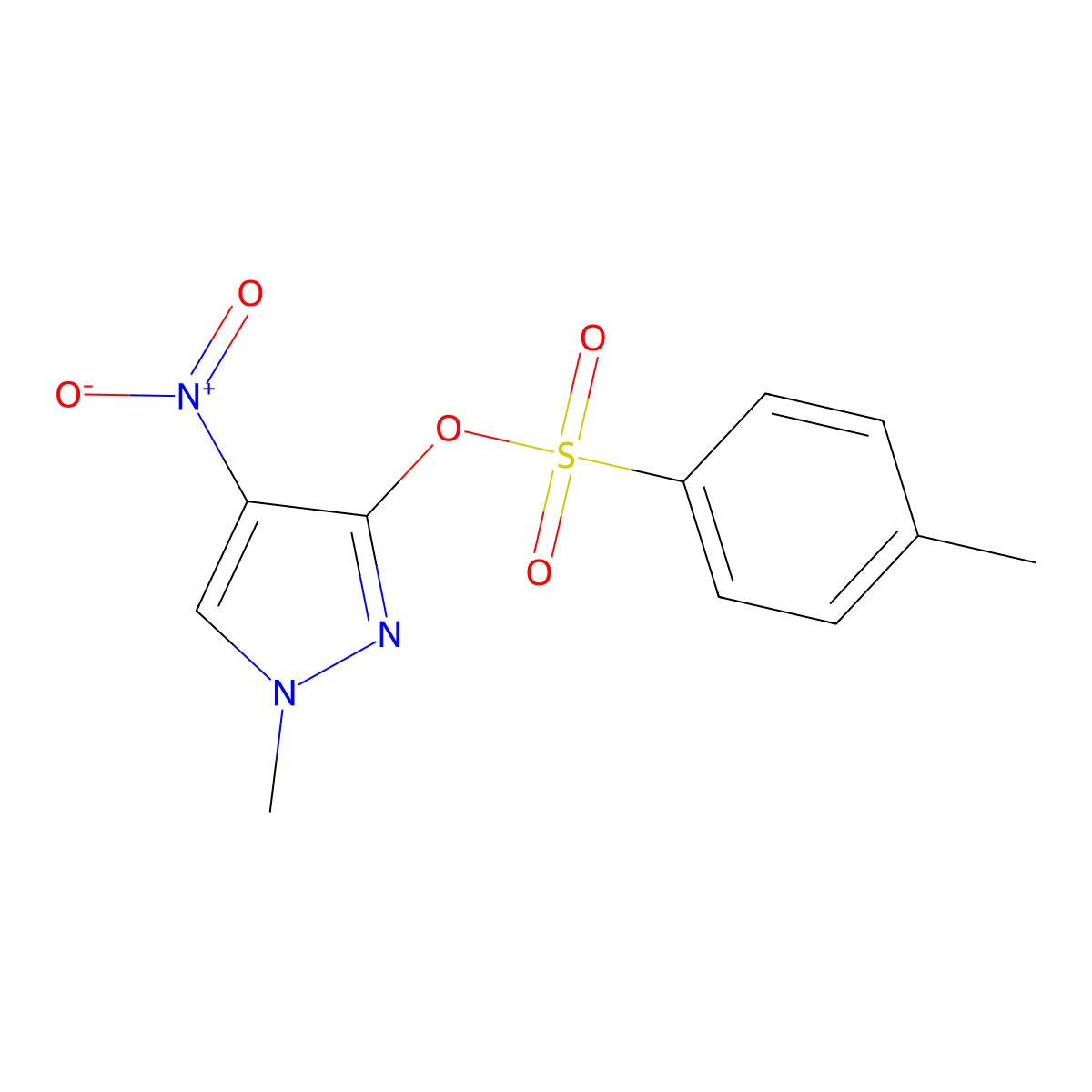 1-methyl-4-nitro-1H-pyrazol-3-yl 4-methylbenzene-1-sulfonate molecular structure, CAS 2757905-91-0