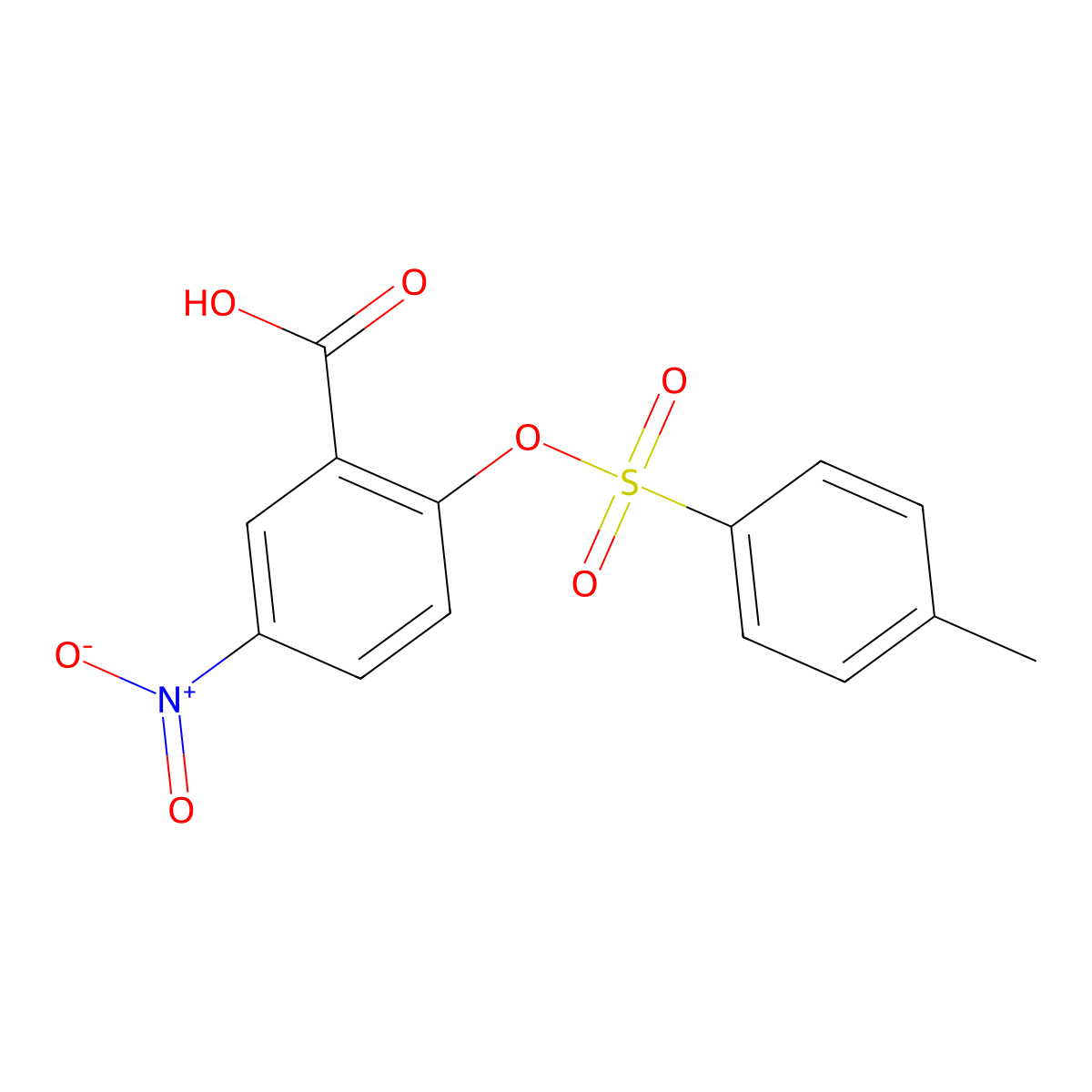 2-[(4-Methylbenzenesulfonyl)oxy]-5-nitrobenzoic acid molecular structure, CAS 2757906-02-6