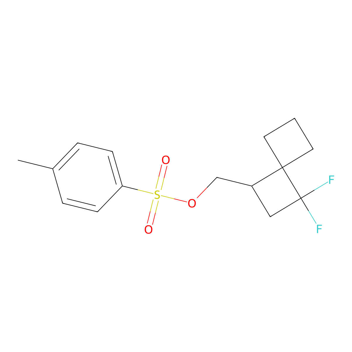 {3,3-Difluorospiro[3.3]heptan-1-yl}methyl 4-methylbenzene-1-sulfonate molecular structure, CAS 2757906-03-7