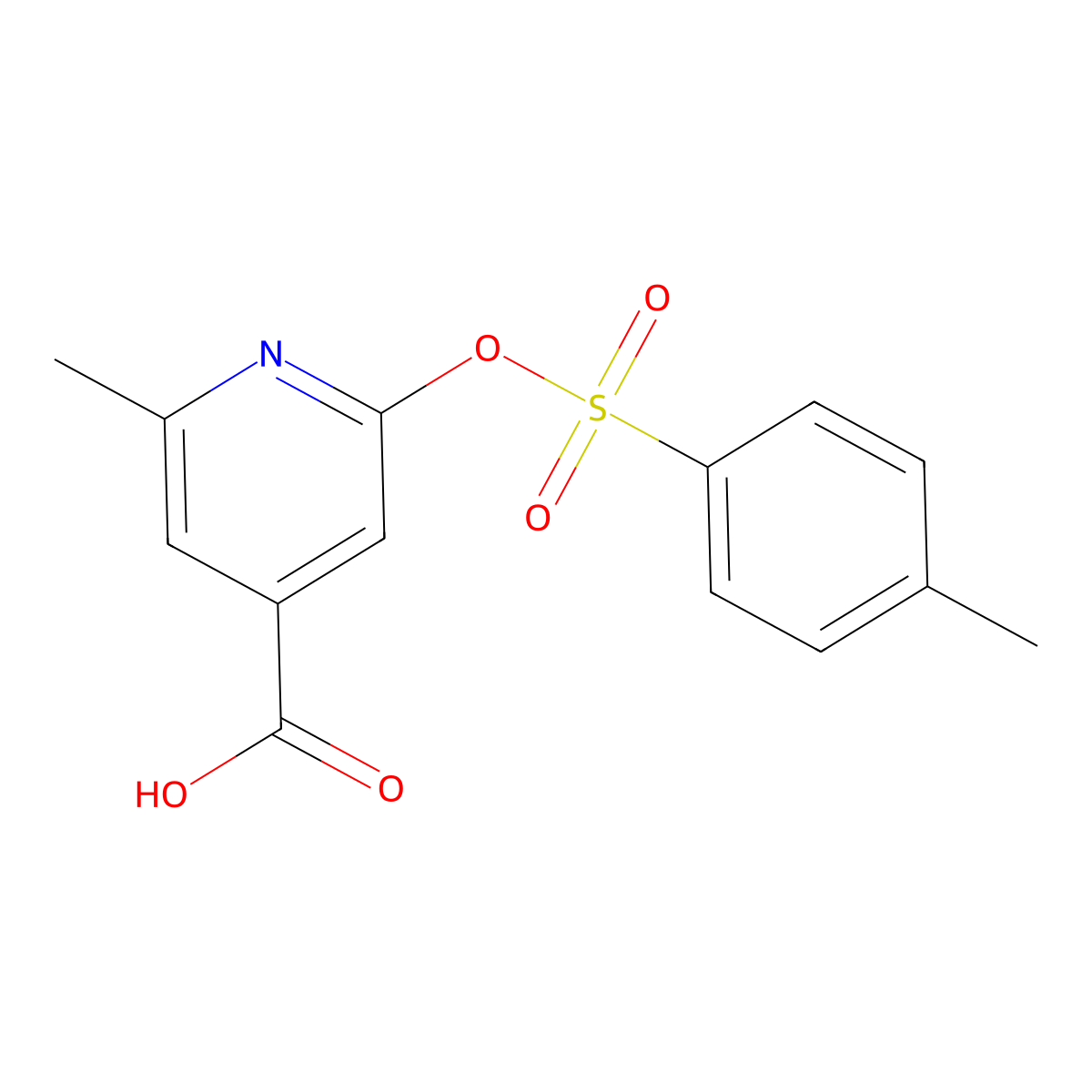 2-Methyl-6-[(4-methylbenzenesulfonyl)oxy]pyridine-4-carboxylic acid molecular structure, CAS 2757906-08-2