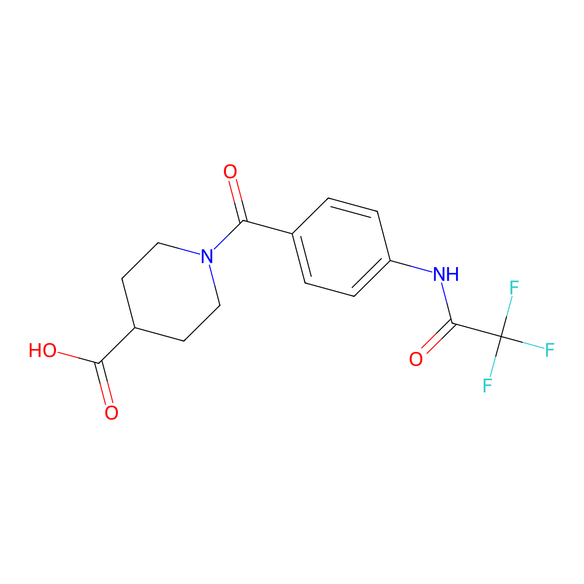 1-[4-(2,2,2-Trifluoroacetamido)benzoyl]piperidine-4-carboxylic acid molecular structure, CAS 2757906-12-8