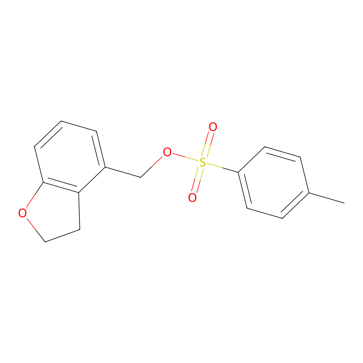 (2,3-Dihydro-1-benzofuran-4-yl)methyl 4-methylbenzene-1-sulfonate molecular structure, CAS 2757906-17-3