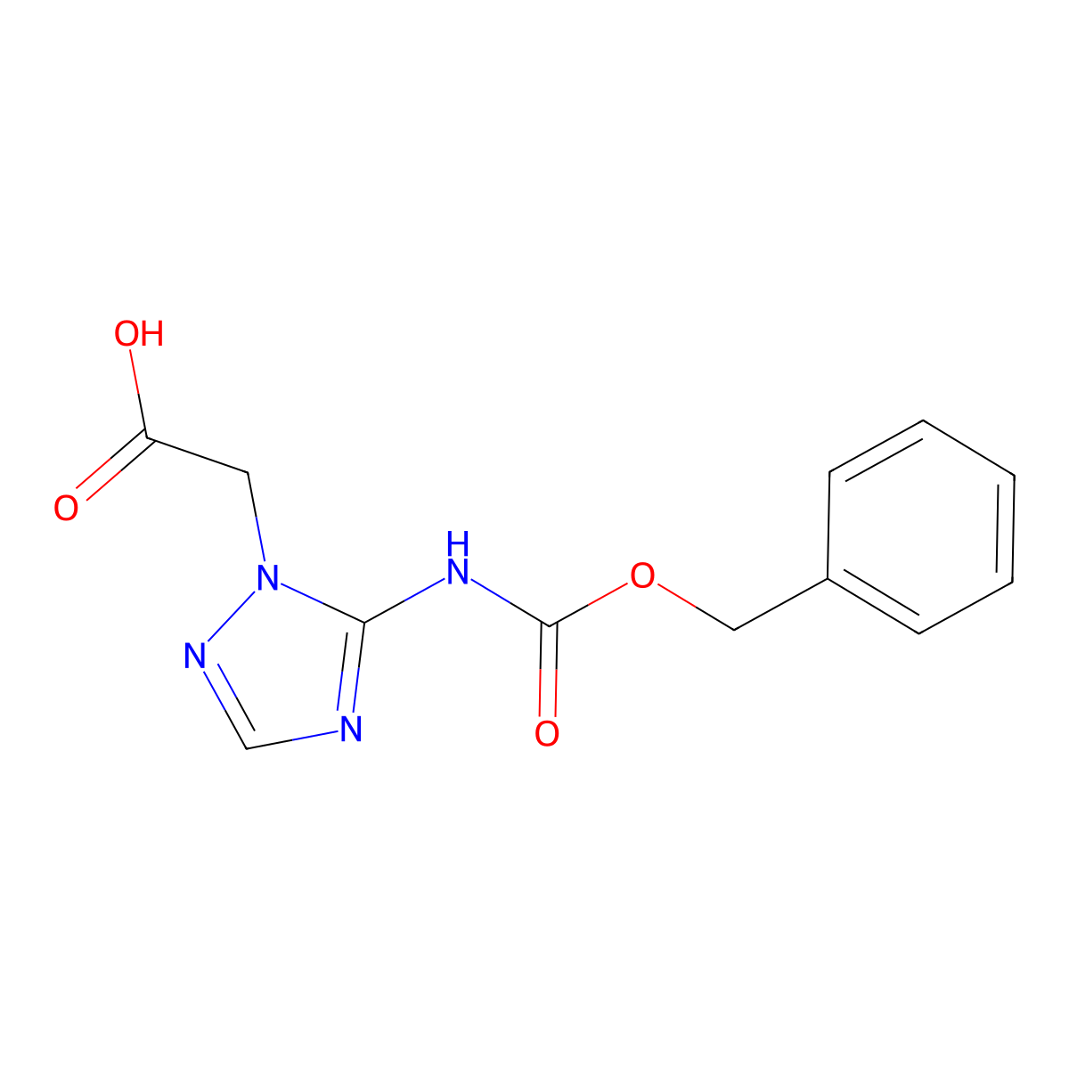 2-(5-{[(benzyloxy)carbonyl]amino}-1H-1,2,4-triazol-1-yl)acetic acid molecular structure, CAS 2757906-18-4