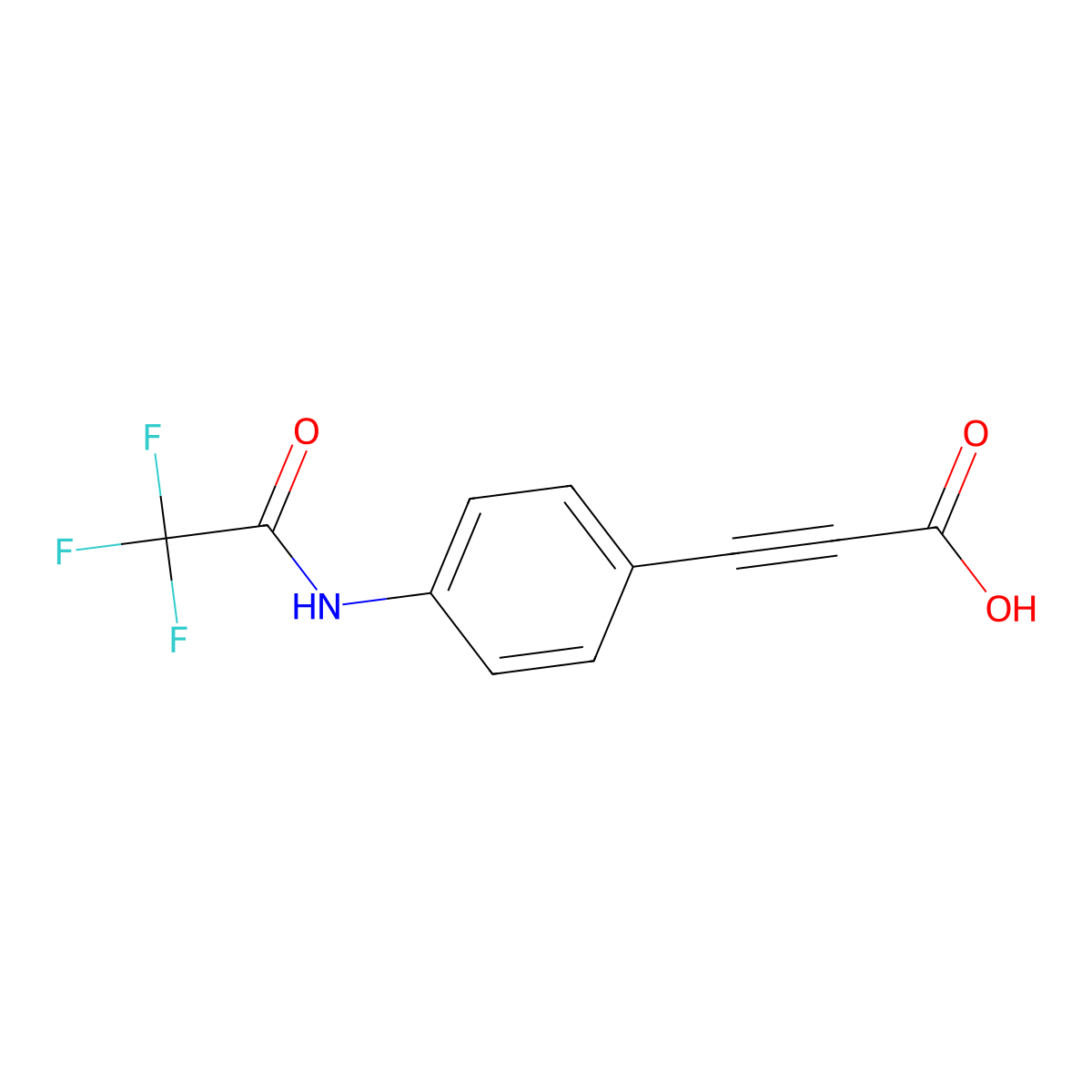 3-[4-(2,2,2-Trifluoroacetamido)phenyl]prop-2-ynoic acid molecular structure, CAS 2757906-23-1