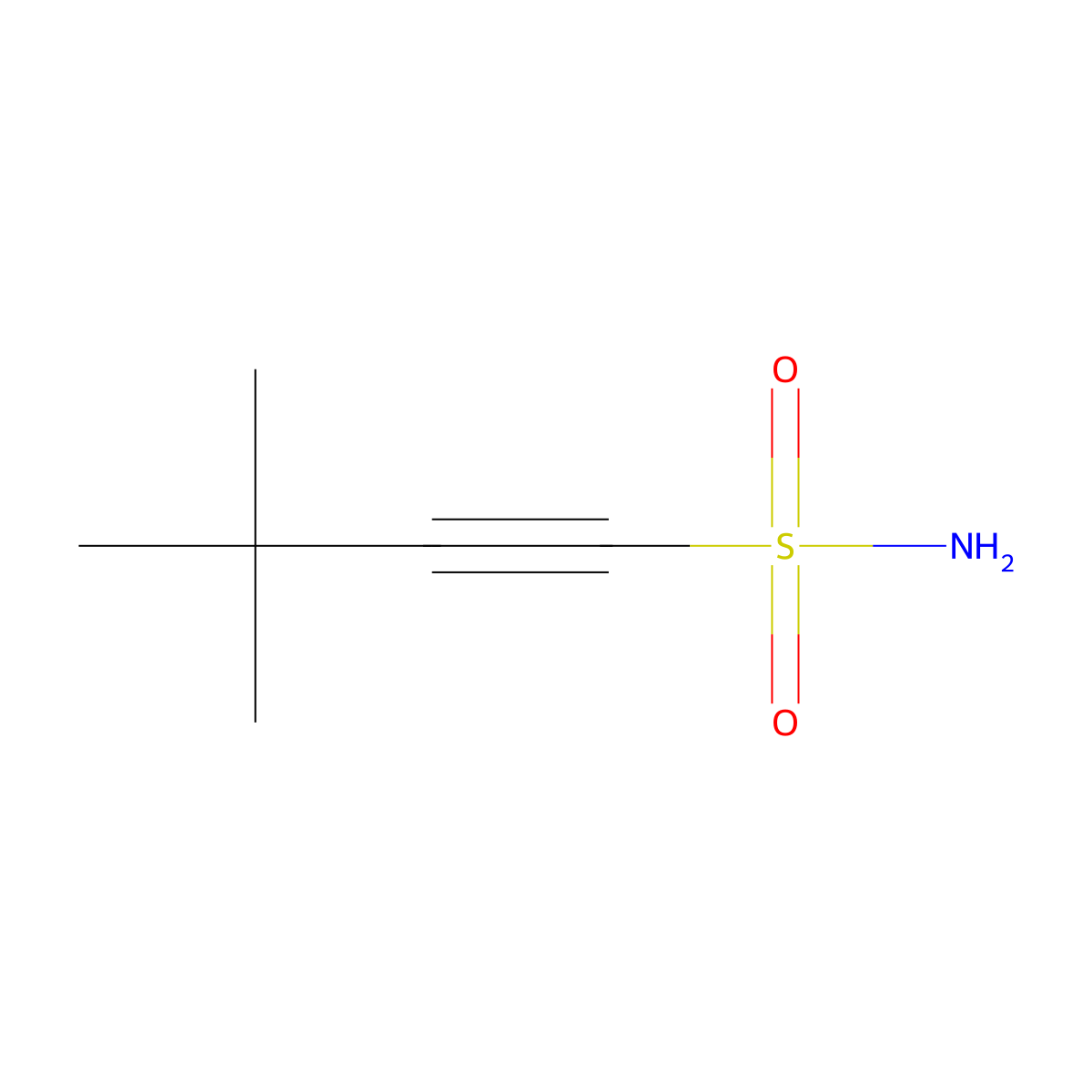 3,3-Dimethylbut-1-yne-1-sulfonamide molecular structure, CAS 2757906-27-5