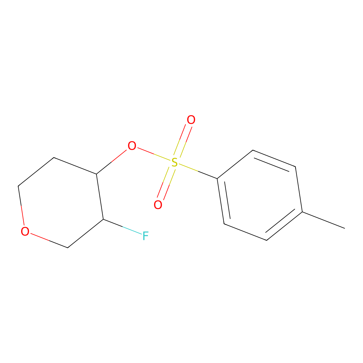 3-Fluorooxan-4-yl 4-methylbenzene-1-sulfonate molecular structure, CAS 2757906-34-4
