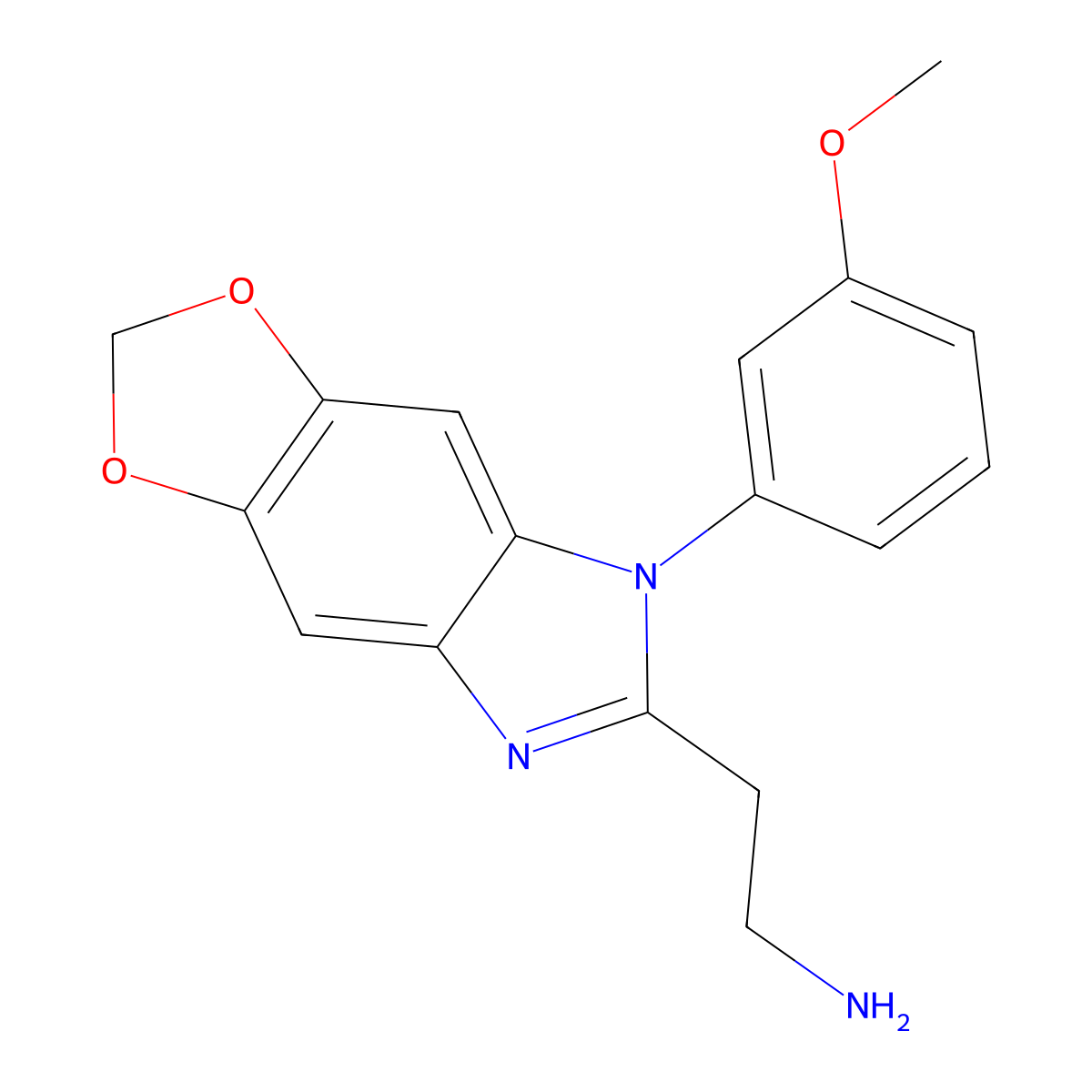 2-[12-(3-Methoxyphenyl)-4,6-dioxa-10,12-diazatricyclo[7.3.0.0,3,7]dodeca-1(9),2,7,10-tetraen-11-yl]ethan-1-amine molecular structure, CAS 2757906-35-5