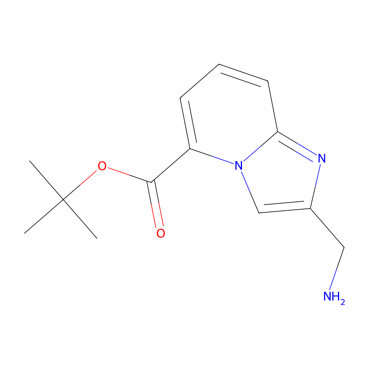 Tert-butyl 2-(aminomethyl)imidazo[1,2-a]pyridine-5-carboxylate molecular structure, CAS 2757906-40-2