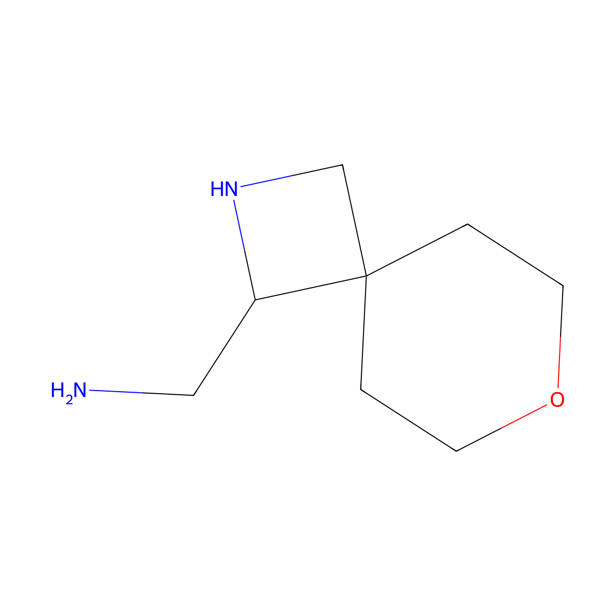 1-{7-Oxa-2-azaspiro[3.5]nonan-1-yl}methanamine molecular structure, CAS 2757906-44-6