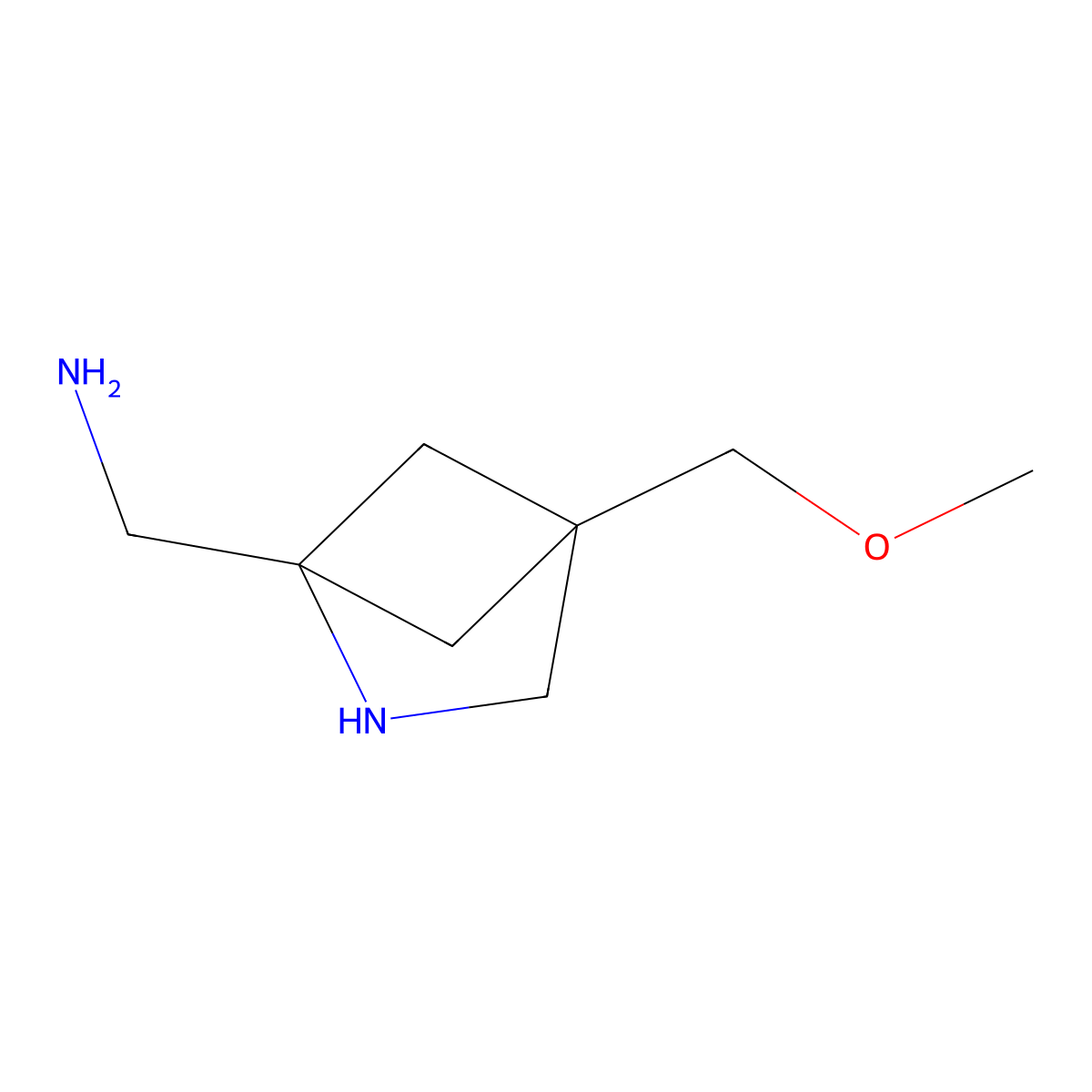 1-[4-(Methoxymethyl)-2-azabicyclo[2.1.1]hexan-1-yl]methanamine molecular structure, CAS 2757906-53-7