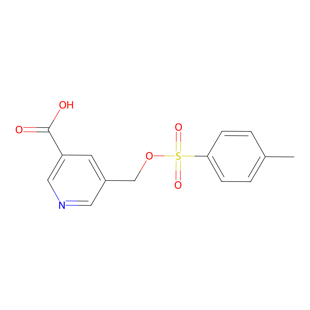 5-{[(4-Methylbenzenesulfonyl)oxy]methyl}pyridine-3-carboxylic acid molecular structure, CAS 2757906-59-3