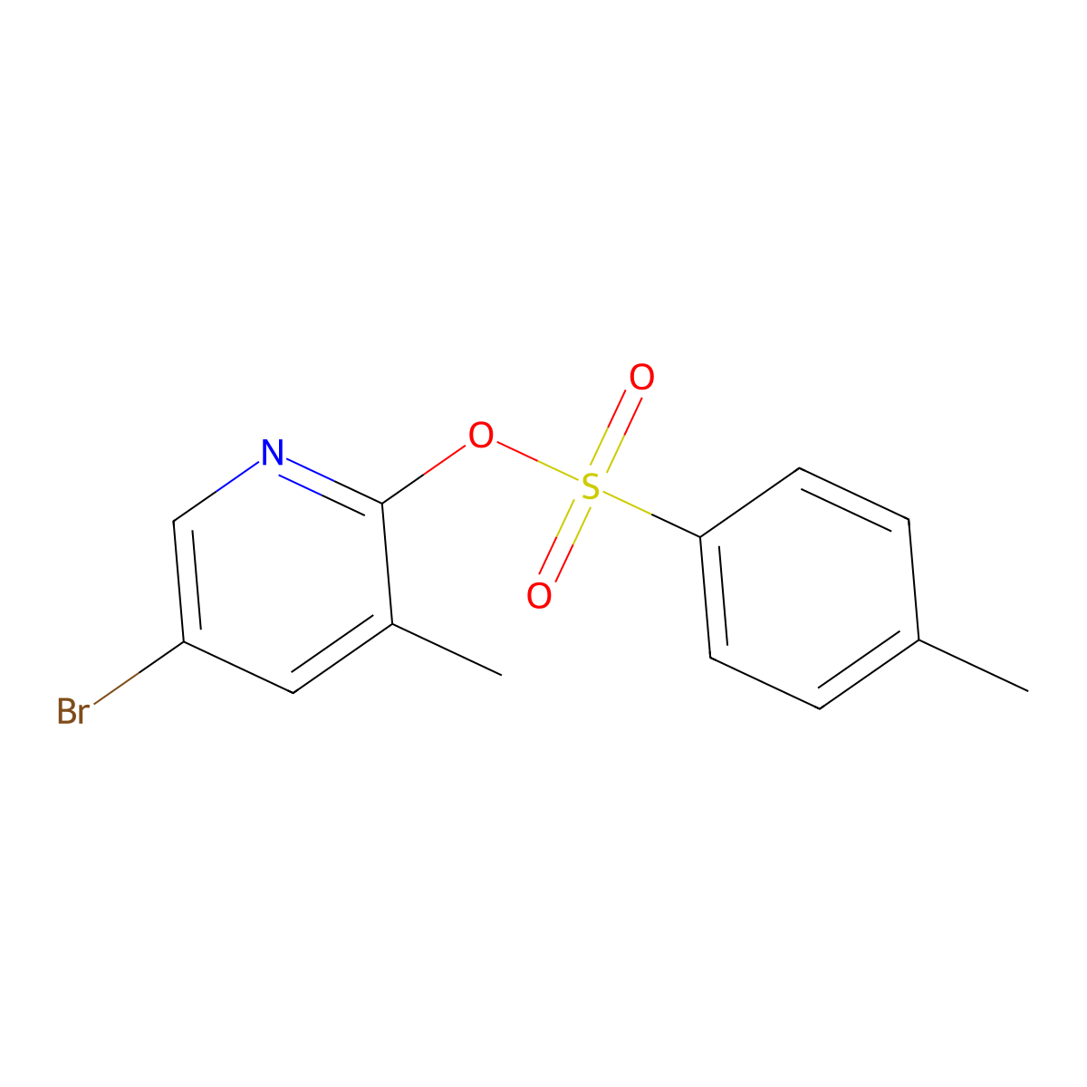 5-Bromo-3-methylpyridin-2-yl 4-methylbenzene-1-sulfonate molecular structure, CAS 2757906-63-9