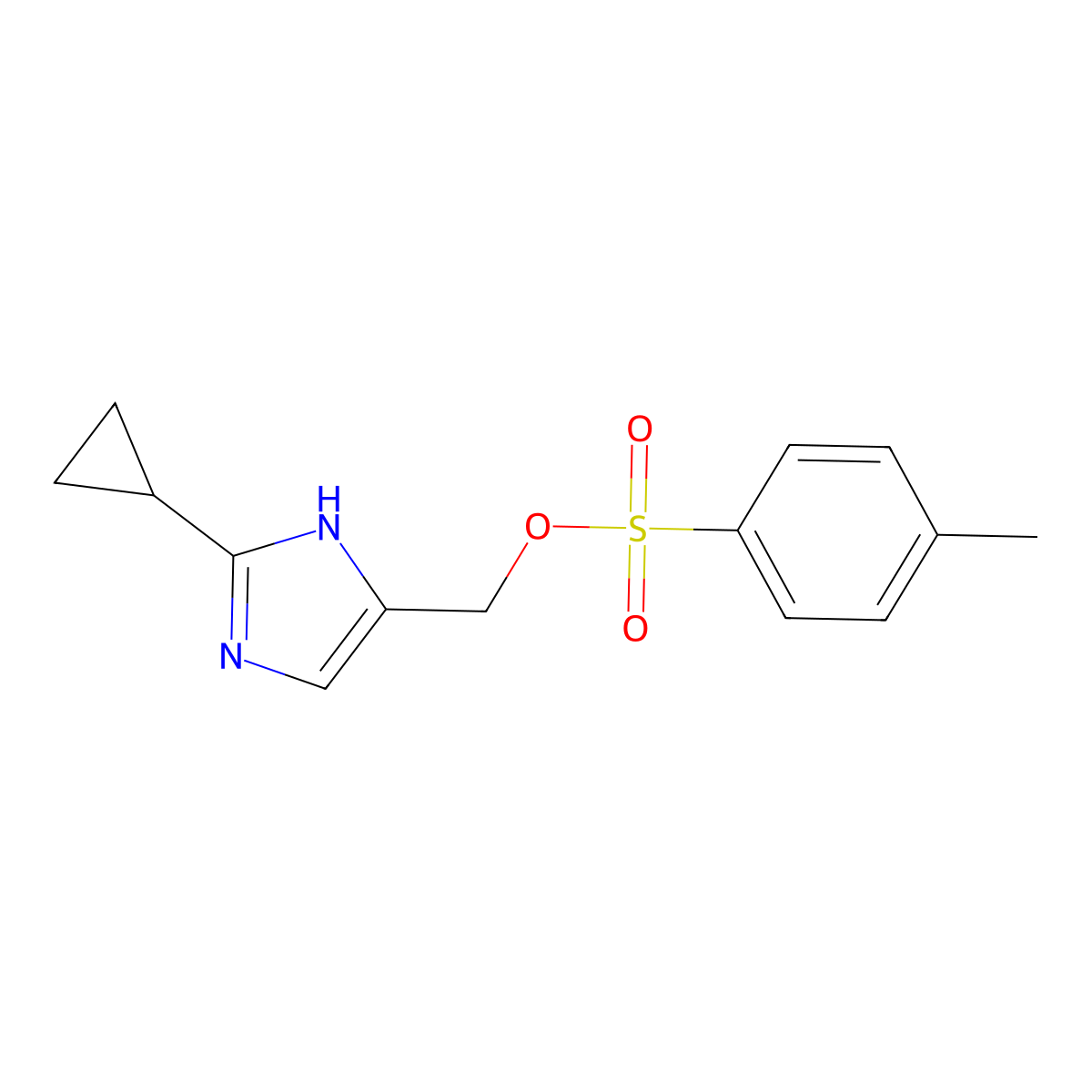 (2-cyclopropyl-1H-imidazol-4-yl)methyl 4-methylbenzene-1-sulfonate molecular structure, CAS 2757911-44-5