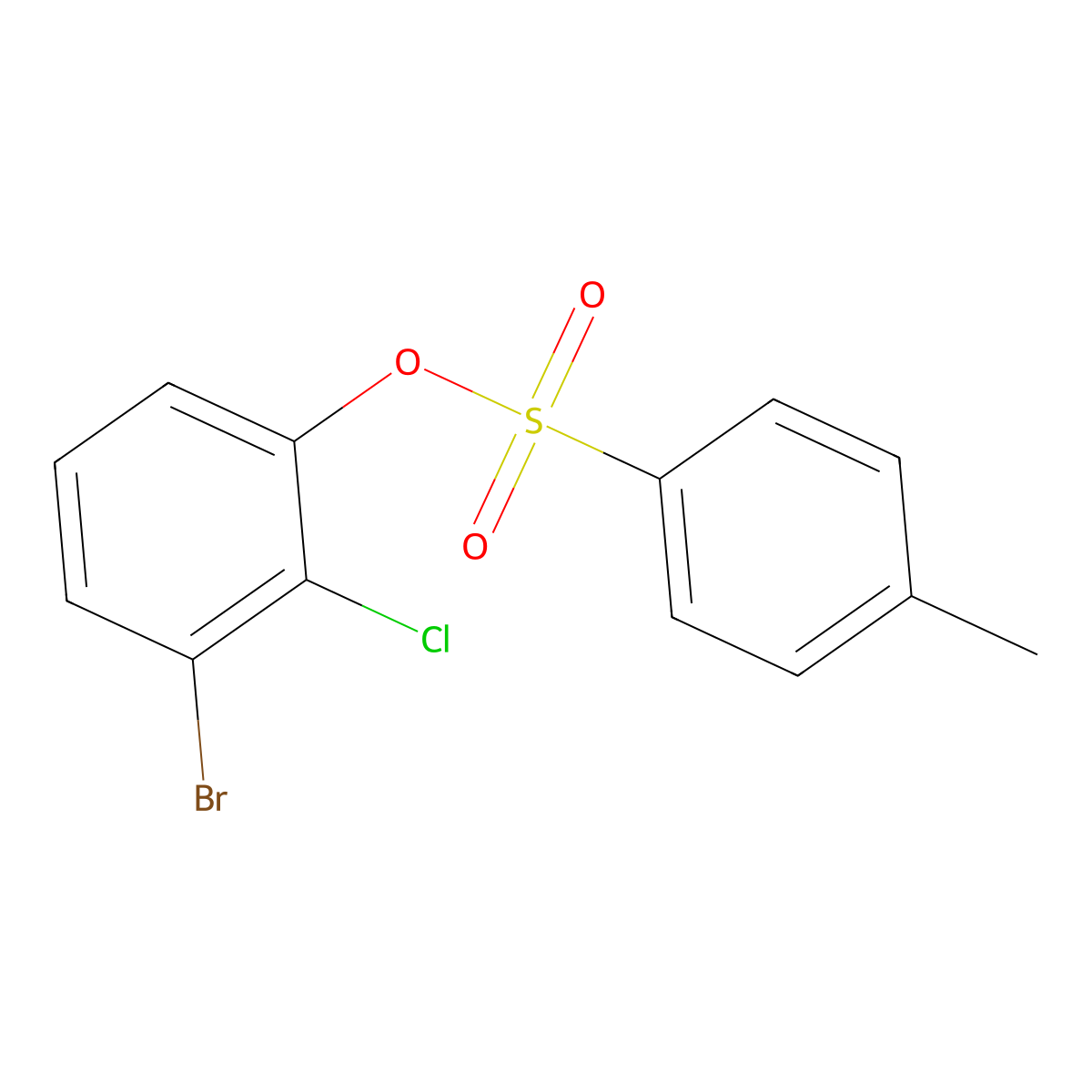 3-Bromo-2-chlorophenyl 4-methylbenzene-1-sulfonate molecular structure, CAS 2757911-45-6