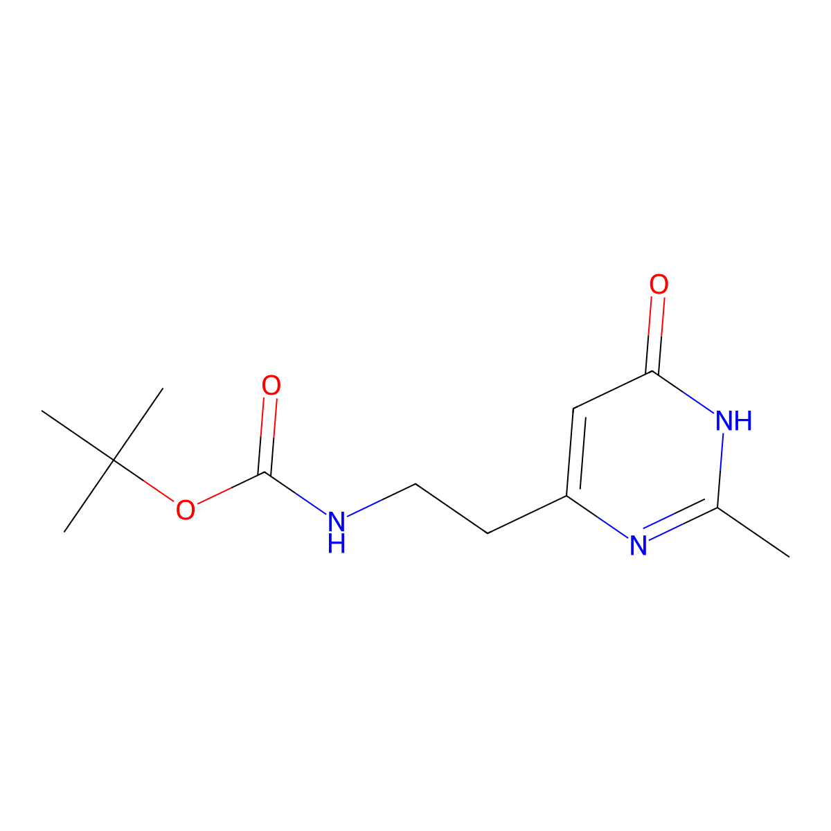 tert-butyl N-[2-(6-hydroxy-2-methylpyrimidin-4-yl)ethyl]carbamate molecular structure, CAS 2757911-46-7