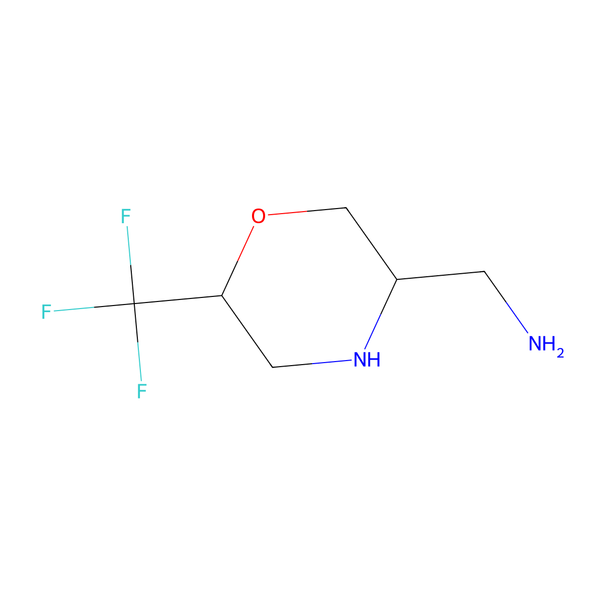 1-[6-(Trifluoromethyl)morpholin-3-yl]methanamine molecular structure, CAS 2757911-47-8
