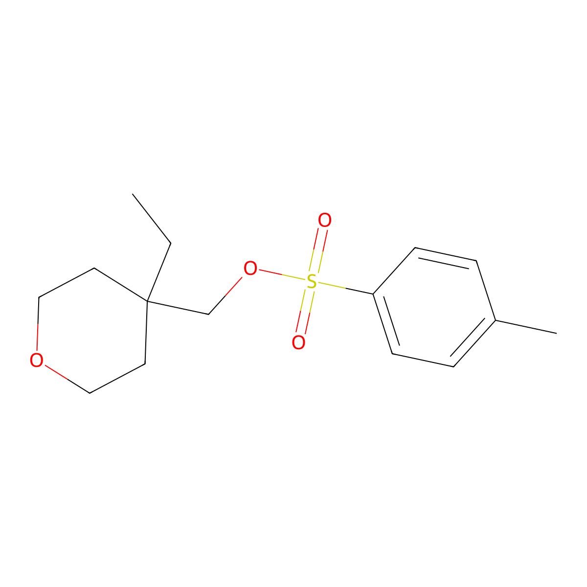 (4-Ethyloxan-4-yl)methyl 4-methylbenzene-1-sulfonate molecular structure, CAS 2757911-49-0