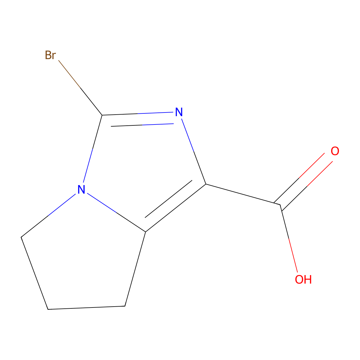 3-bromo-5H,6H,7H-pyrrolo[1,2-c]imidazole-1-carboxylic acid molecular structure, CAS 2757911-53-6