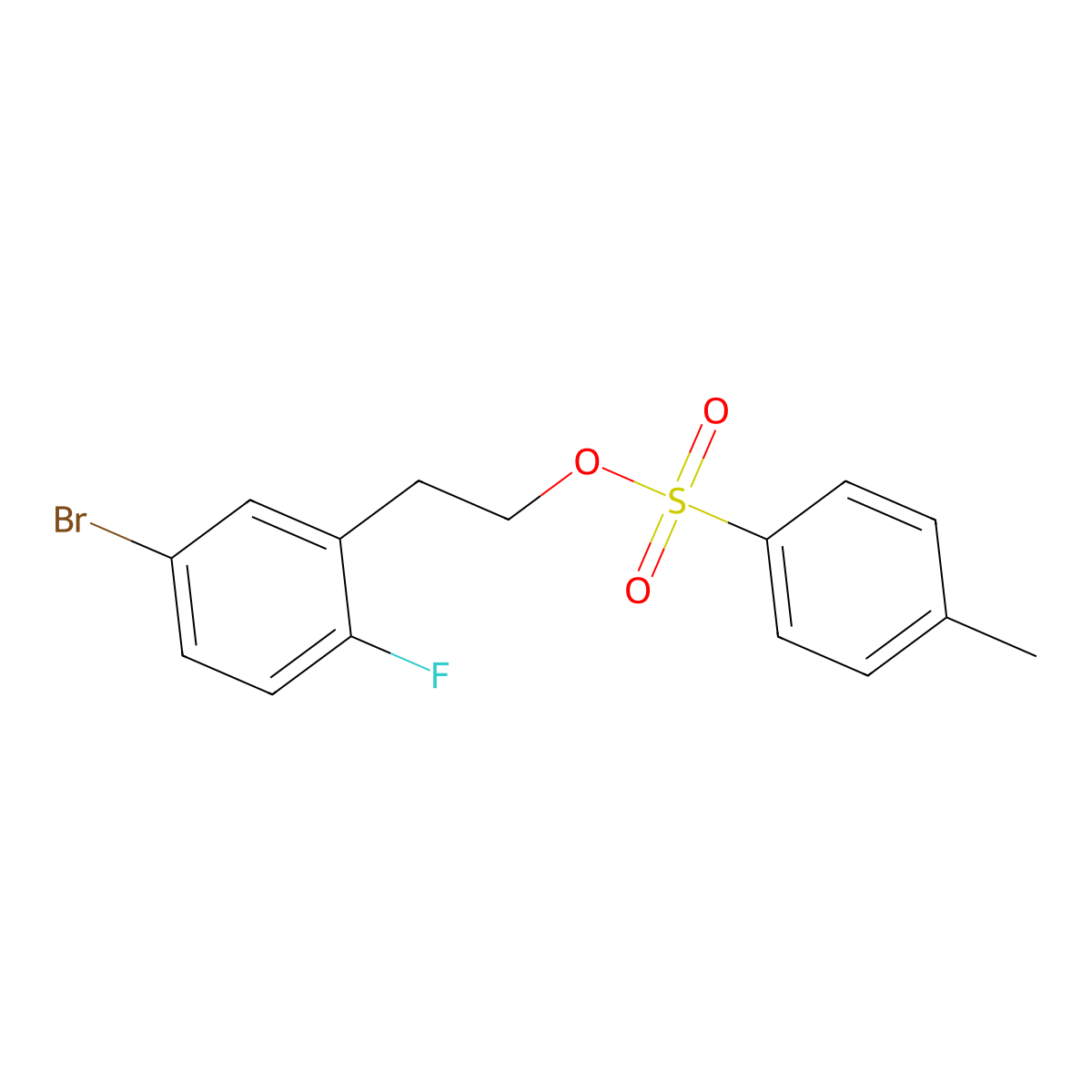 2-(5-Bromo-2-fluorophenyl)ethyl 4-methylbenzene-1-sulfonate molecular structure, CAS 2757911-59-2