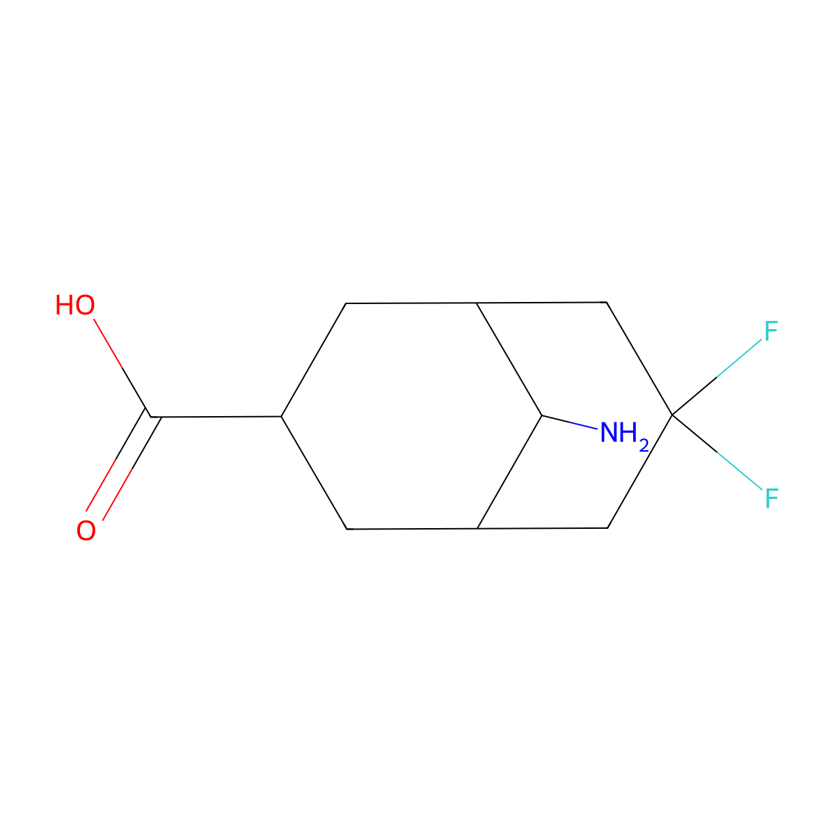 9-Amino-7,7-difluorobicyclo[3.3.1]nonane-3-carboxylic acid molecular structure, CAS 2757911-63-8