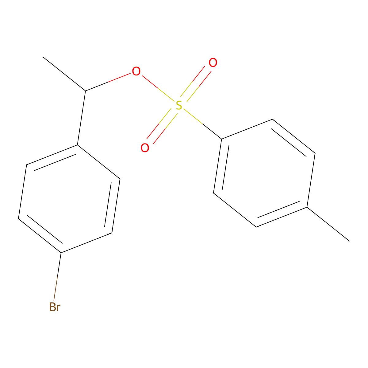 1-(4-Bromophenyl)ethyl 4-methylbenzene-1-sulfonate molecular structure, CAS 2757911-67-2