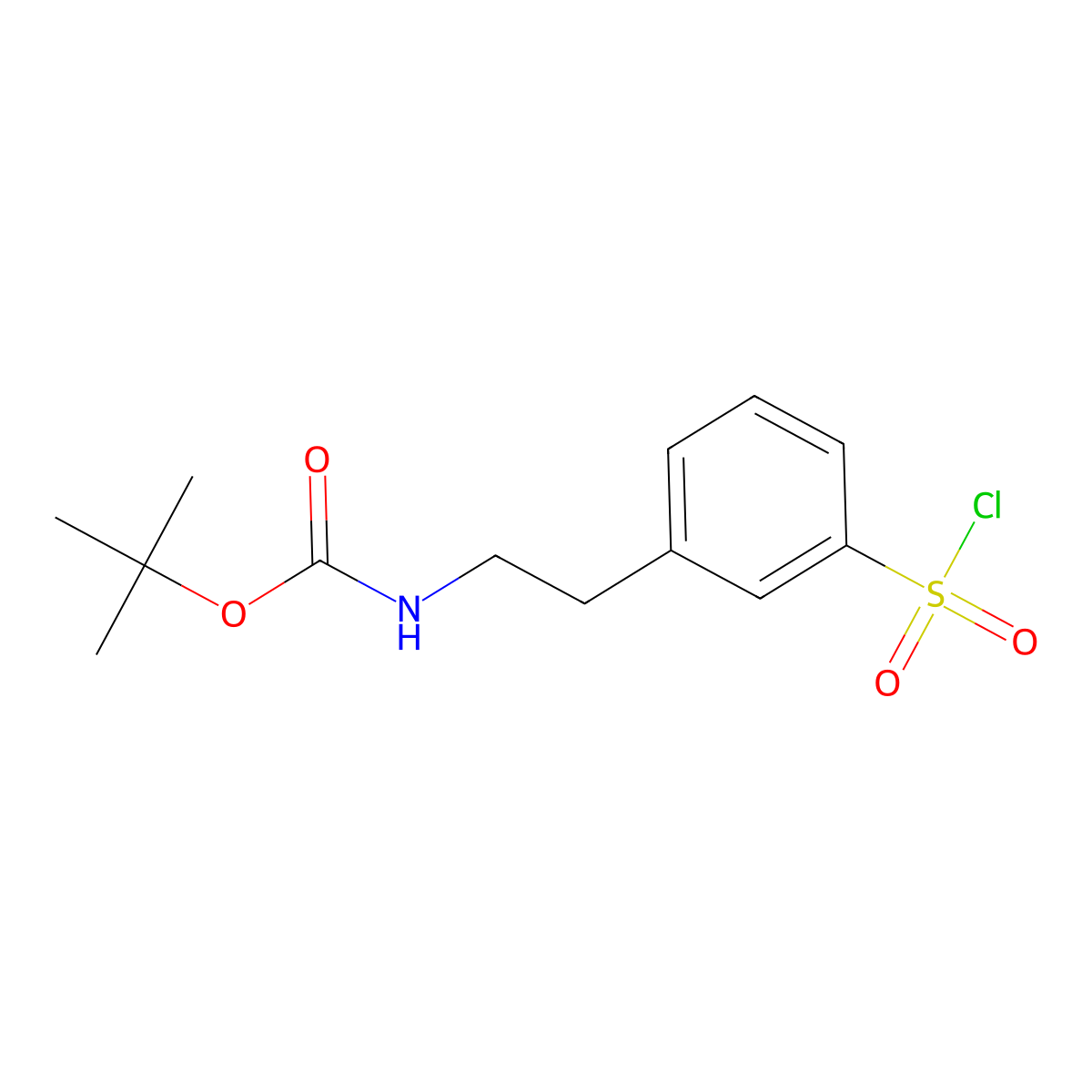 tert-butyl N-{2-[3-(chlorosulfonyl)phenyl]ethyl}carbamate molecular structure, CAS 2757911-68-3